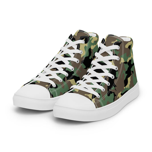 Women’s high top canvas shoes- Camo Green