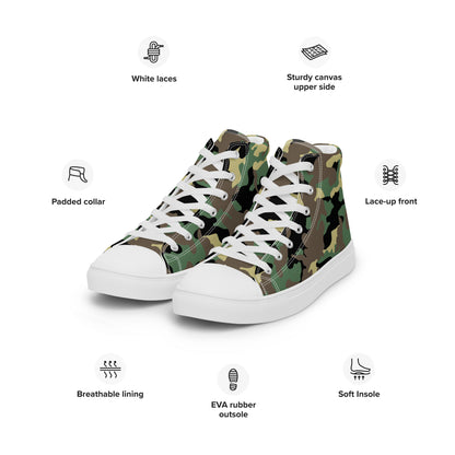 Women’s high top canvas shoes- Camo Green