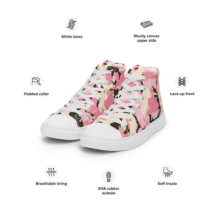 Women’s high top canvas shoes- Camo Pink
