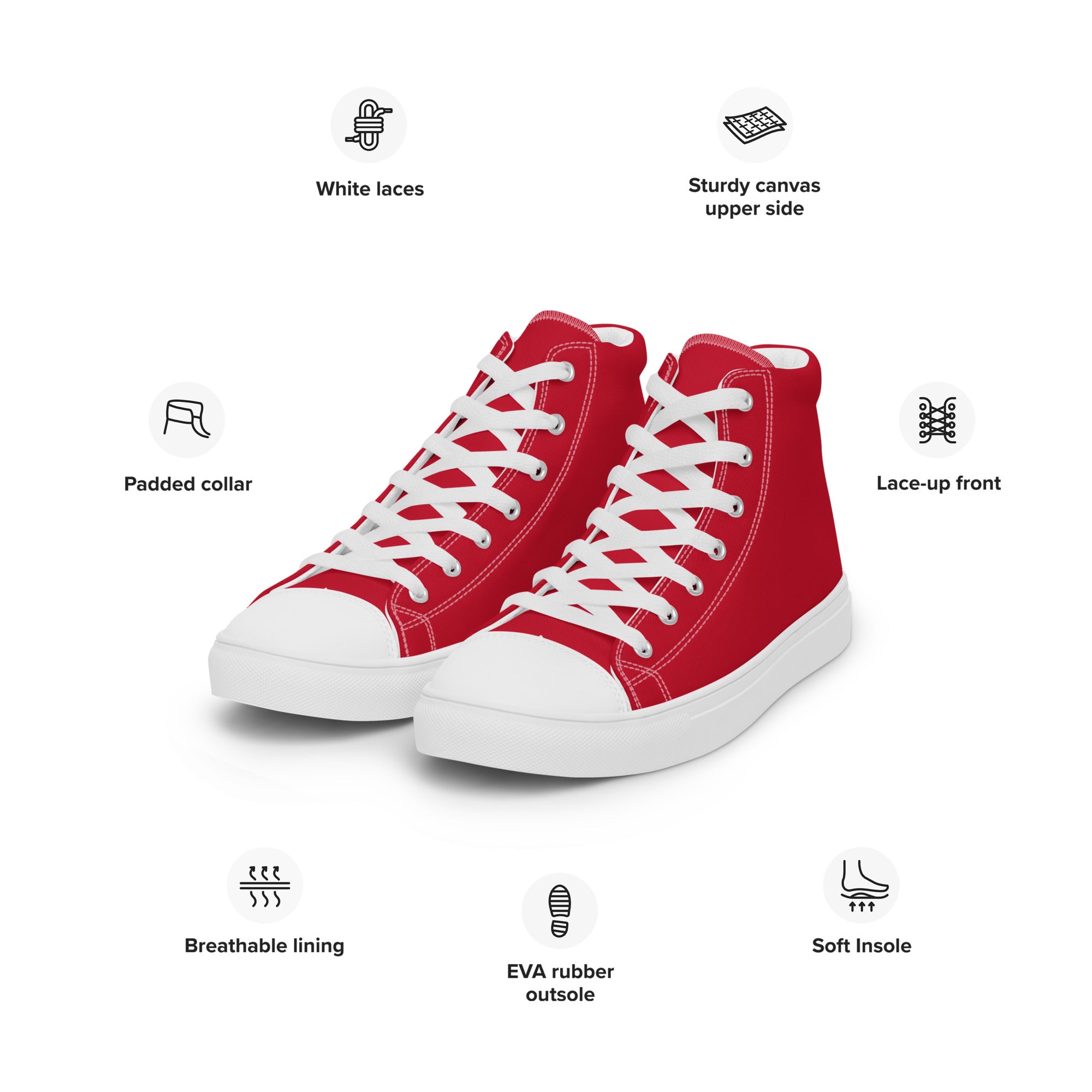 Women’s high top canvas shoes- Red