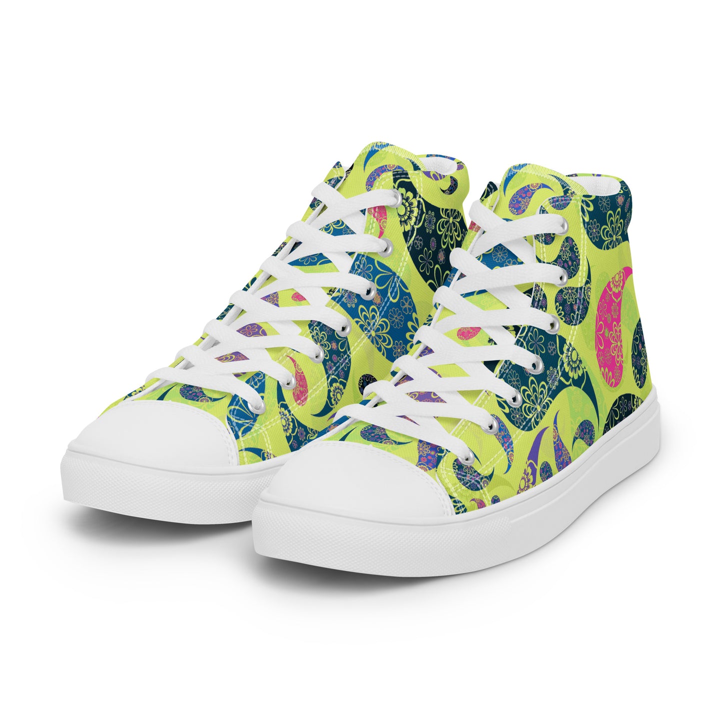 Women’s high top canvas shoes- Paisley Pattern I