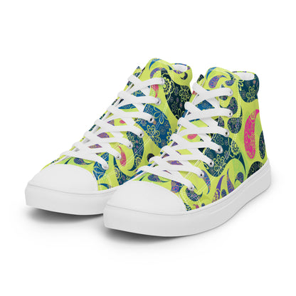 Women’s high top canvas shoes- Paisley Pattern I