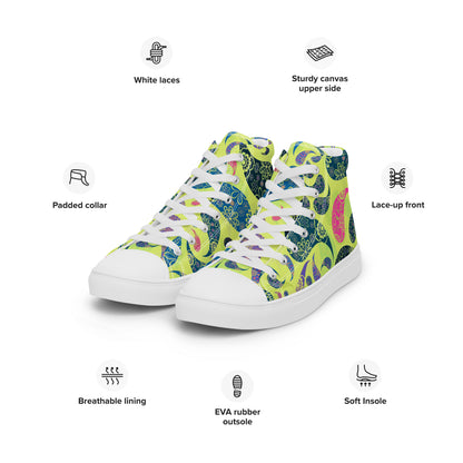 Women’s high top canvas shoes- Paisley Pattern I