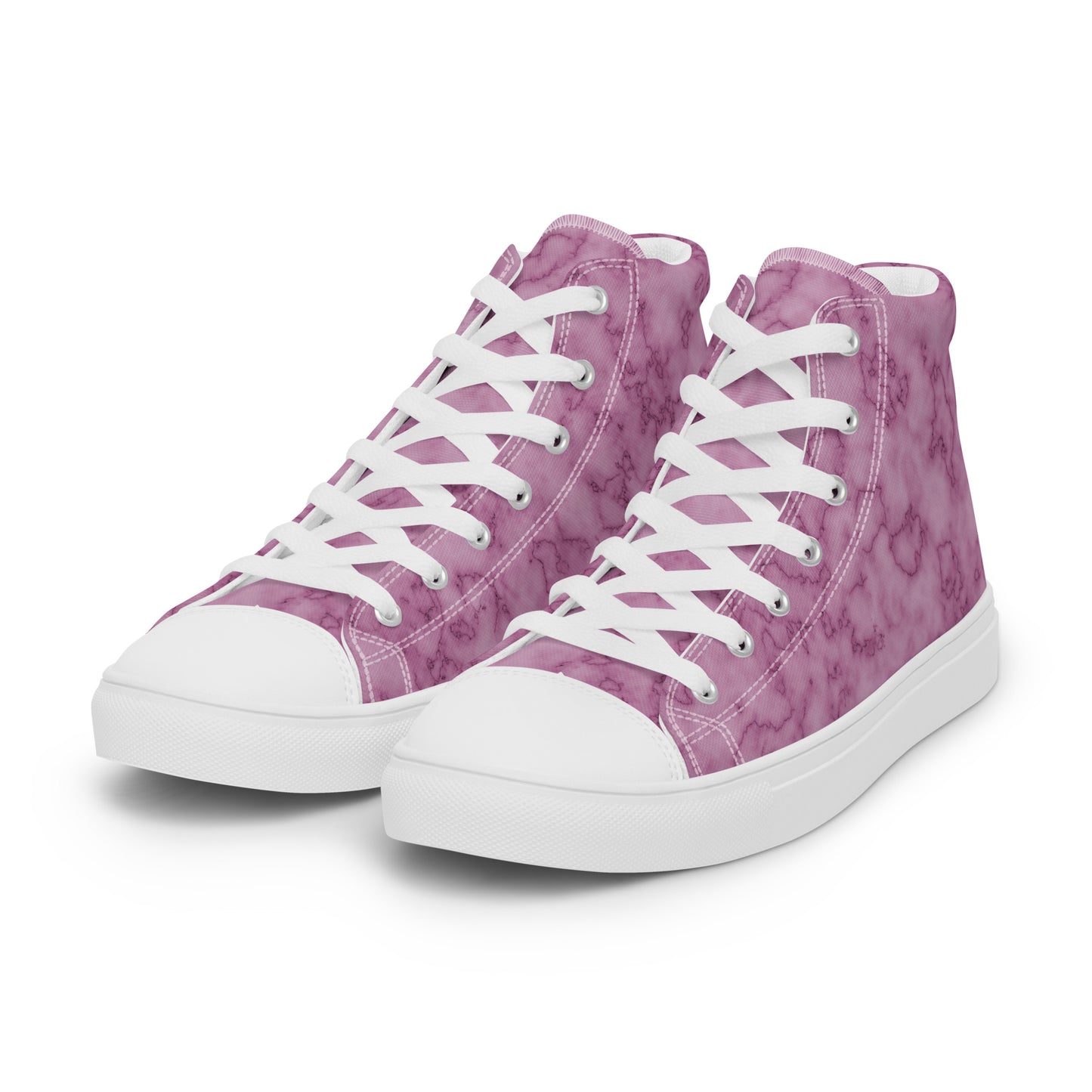 Women’s high top canvas shoes- Pink Marble