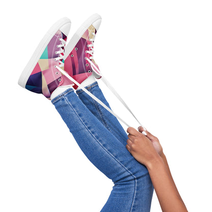 Women’s high top canvas shoes- Abstract Pattern I