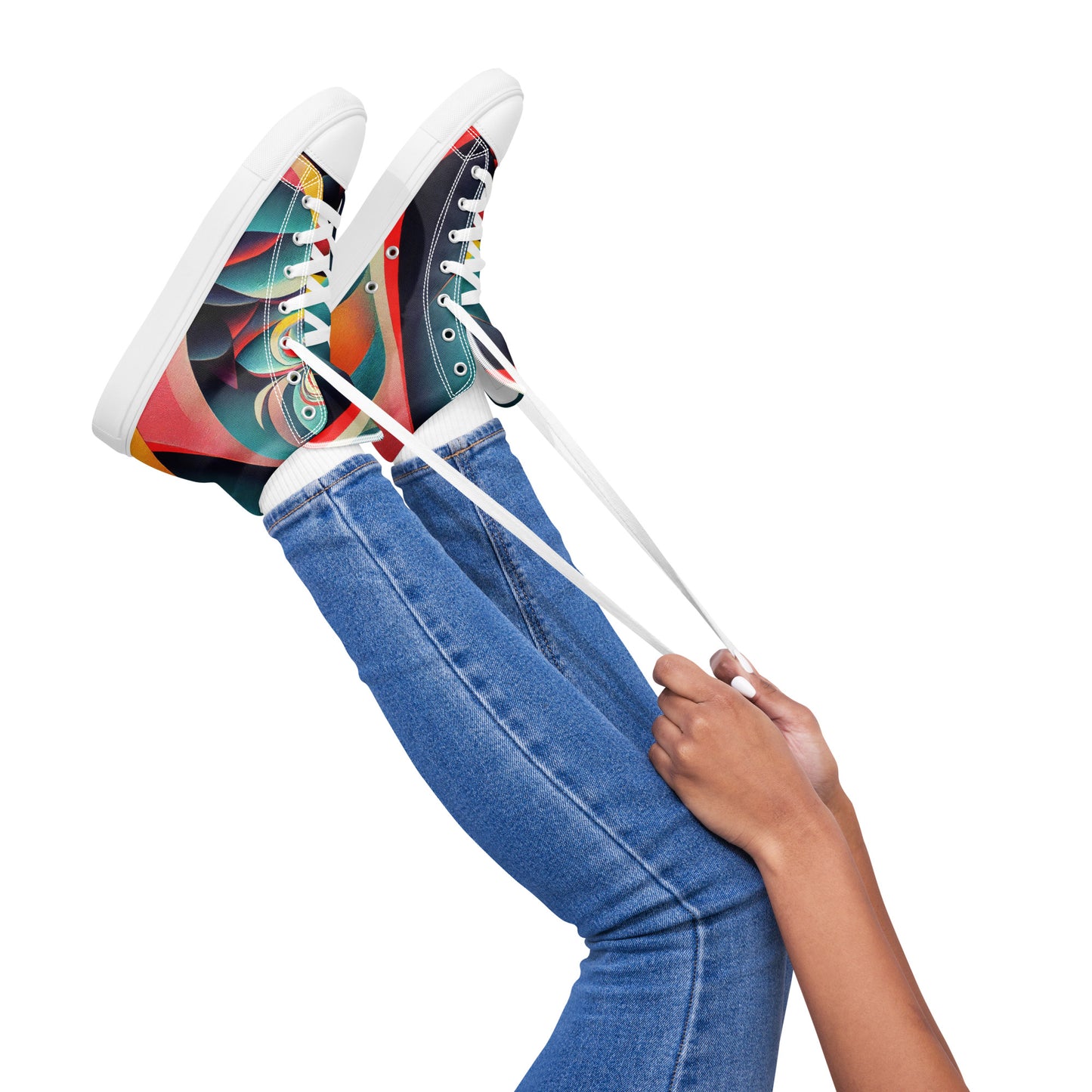 Women’s high top canvas shoes- Abstract Pattern II