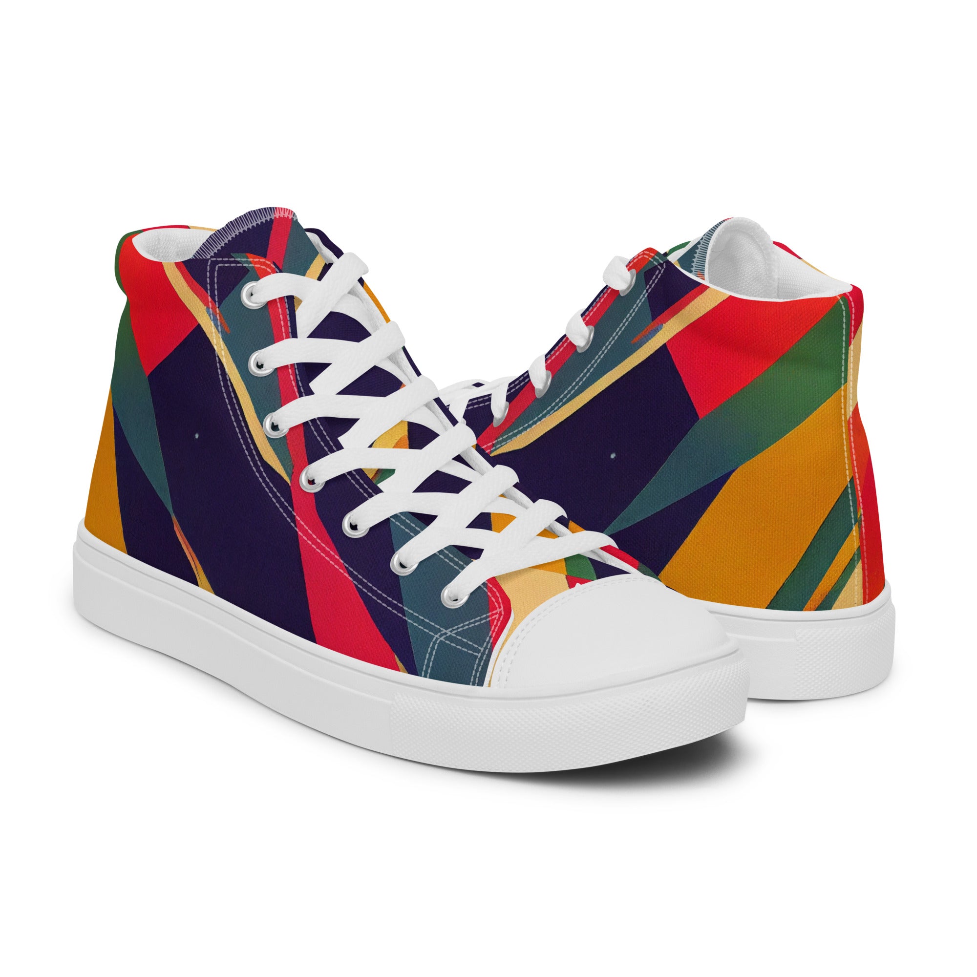 Women’s high top canvas shoes- Abstract Pattern 03