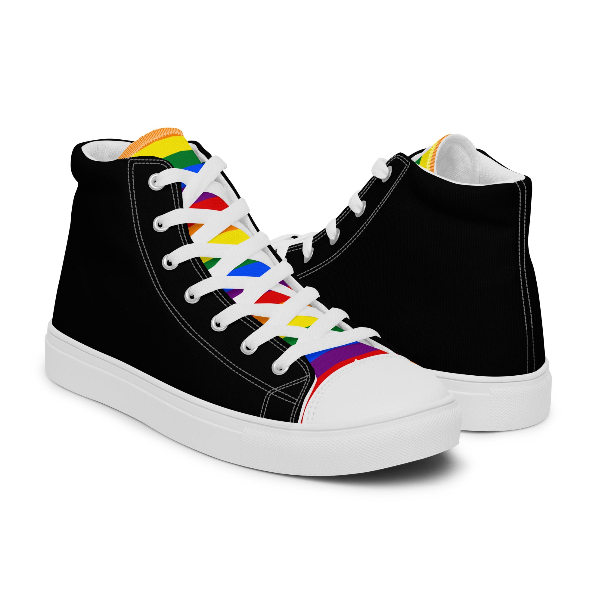 high top canvas shoes- Rainbow