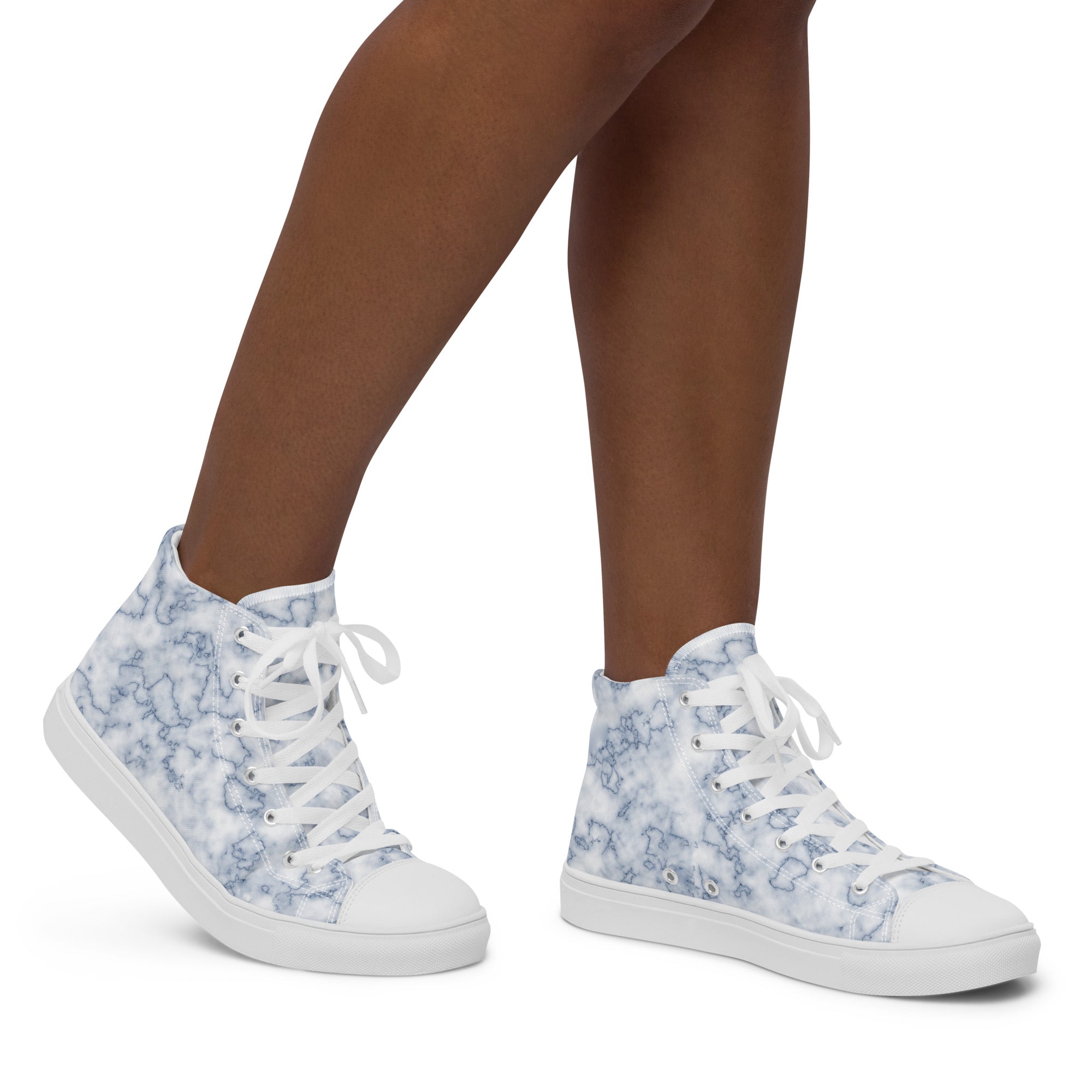 Women’s high top canvas shoes- Blue Marble