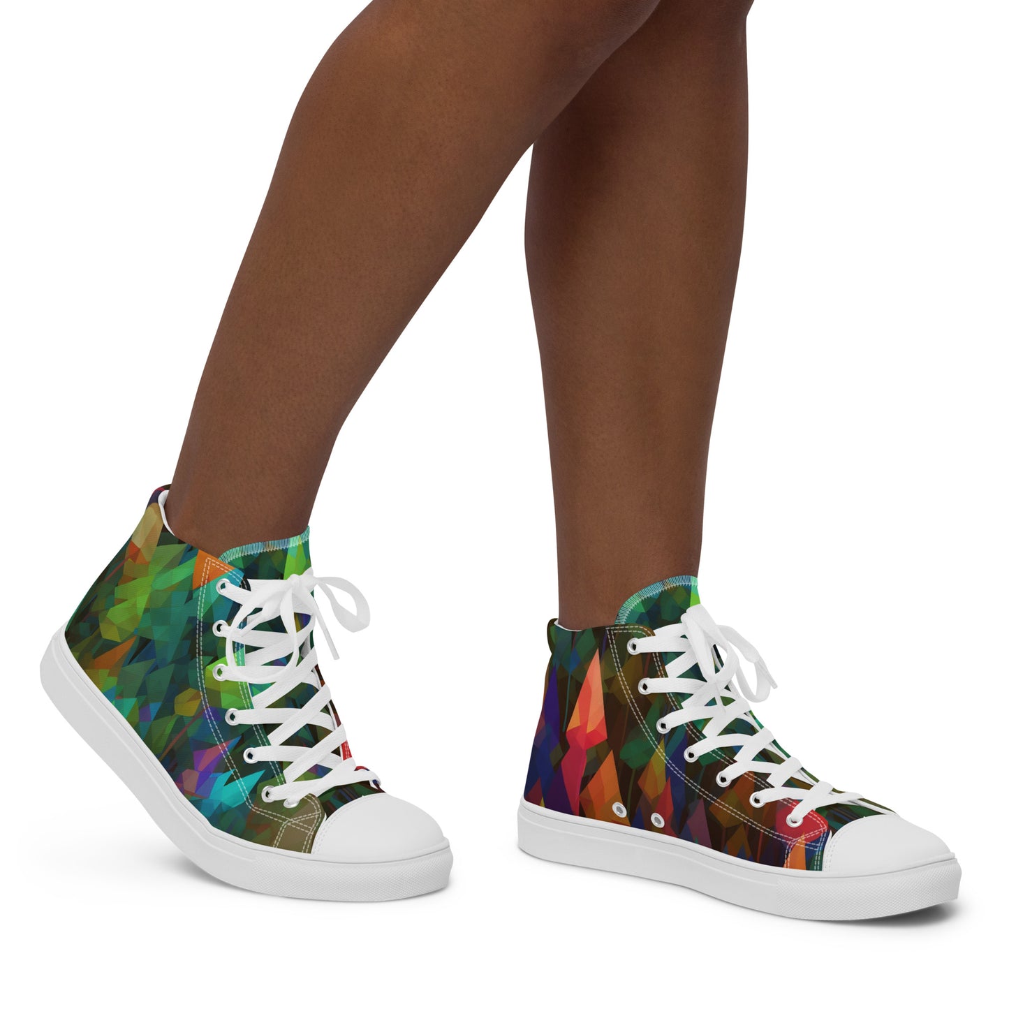 Women’s high top canvas shoes- Rainbow Forest