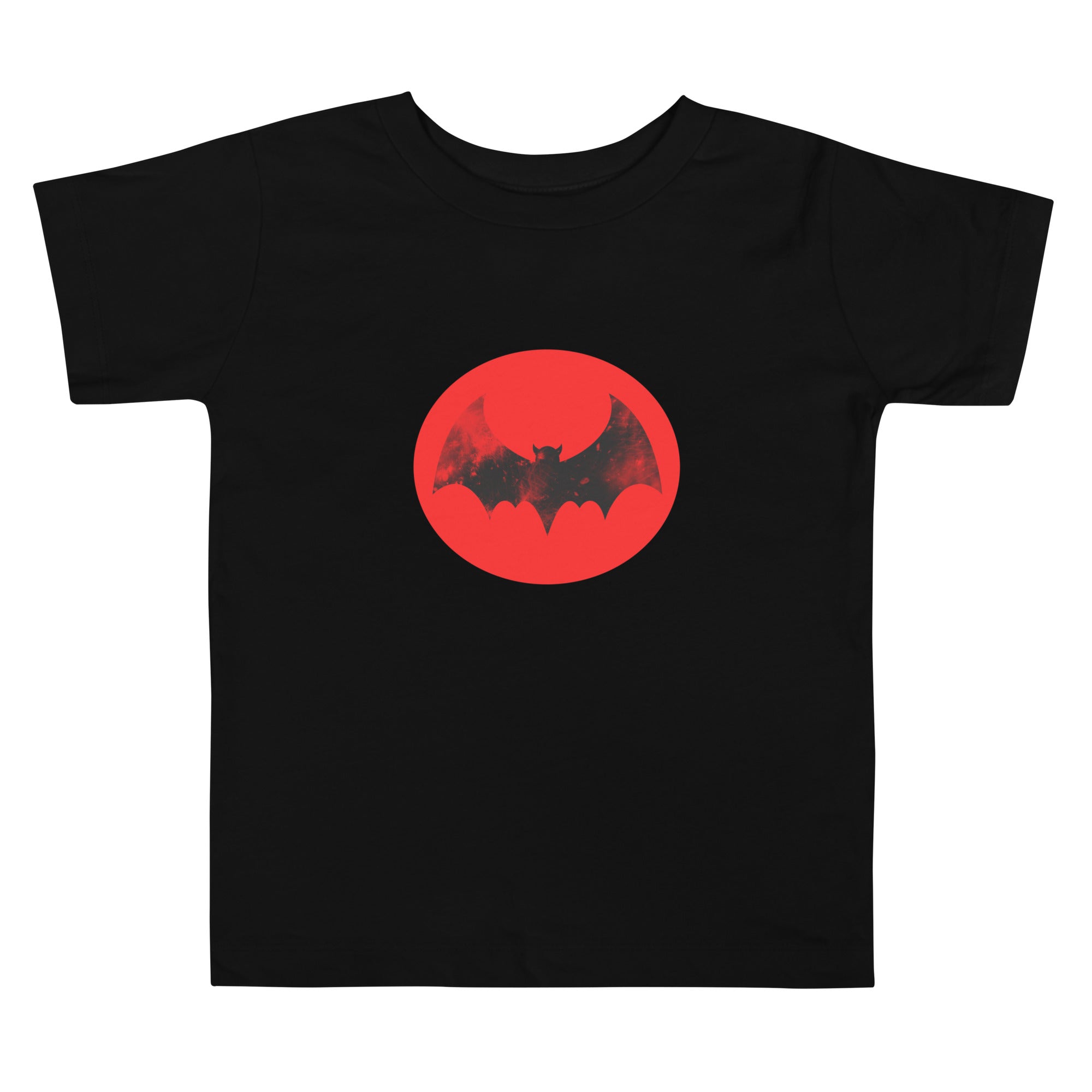 Toddler Short Sleeve Tee-Spooky Bat-Red