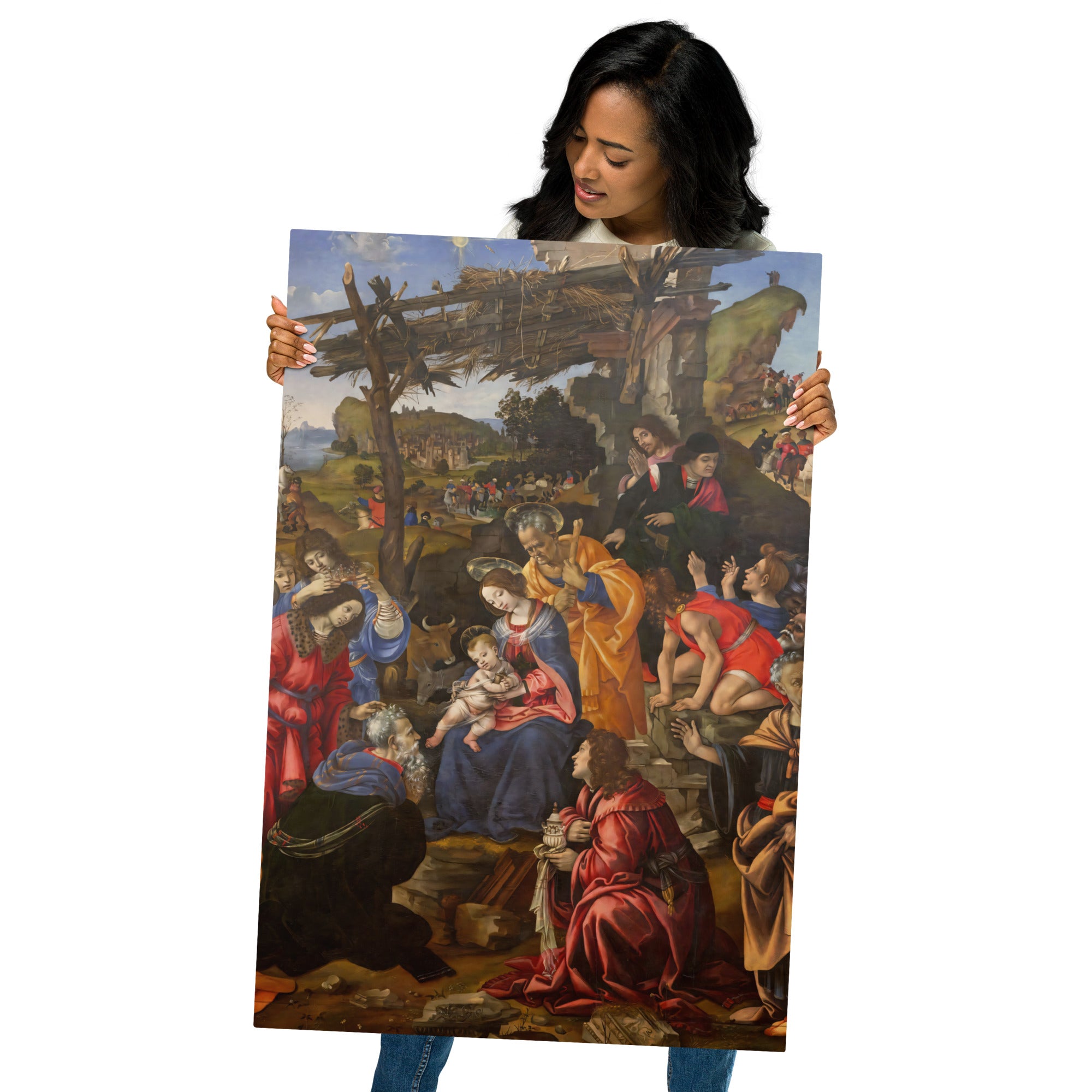 Metal prints-Evelyn De Morgan-English 1855-1919-Adoration of the Magi 1496