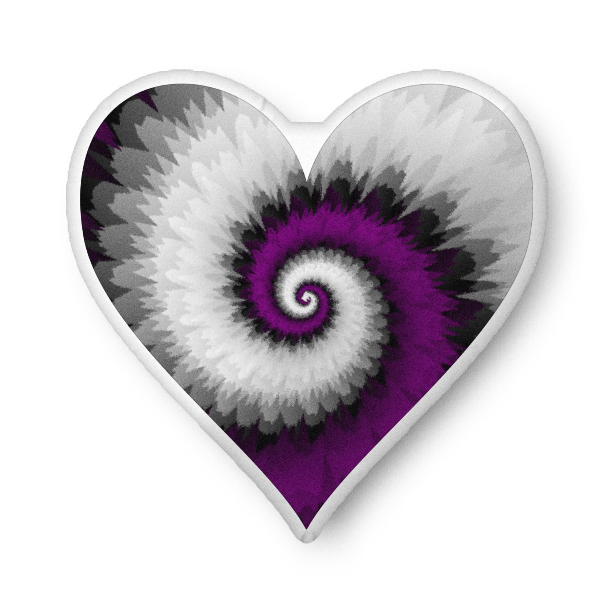 Custom-shaped pillow-Tie Dye Asexual Heart