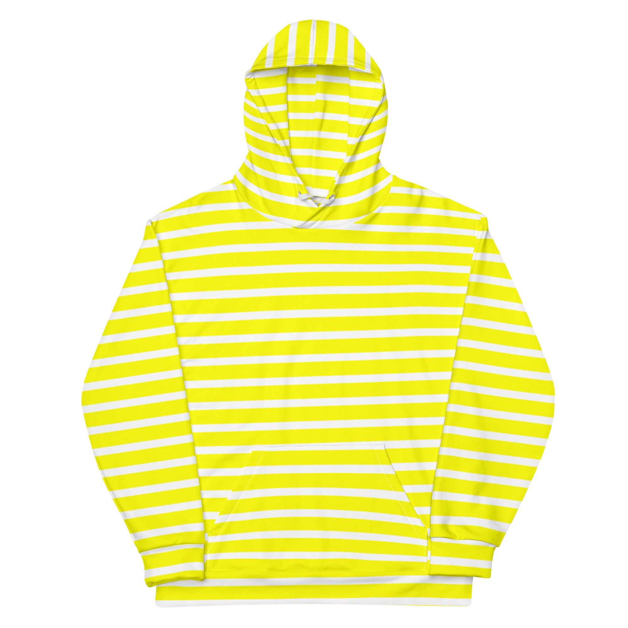 Unisex Hoodie- White and Yellow Striped