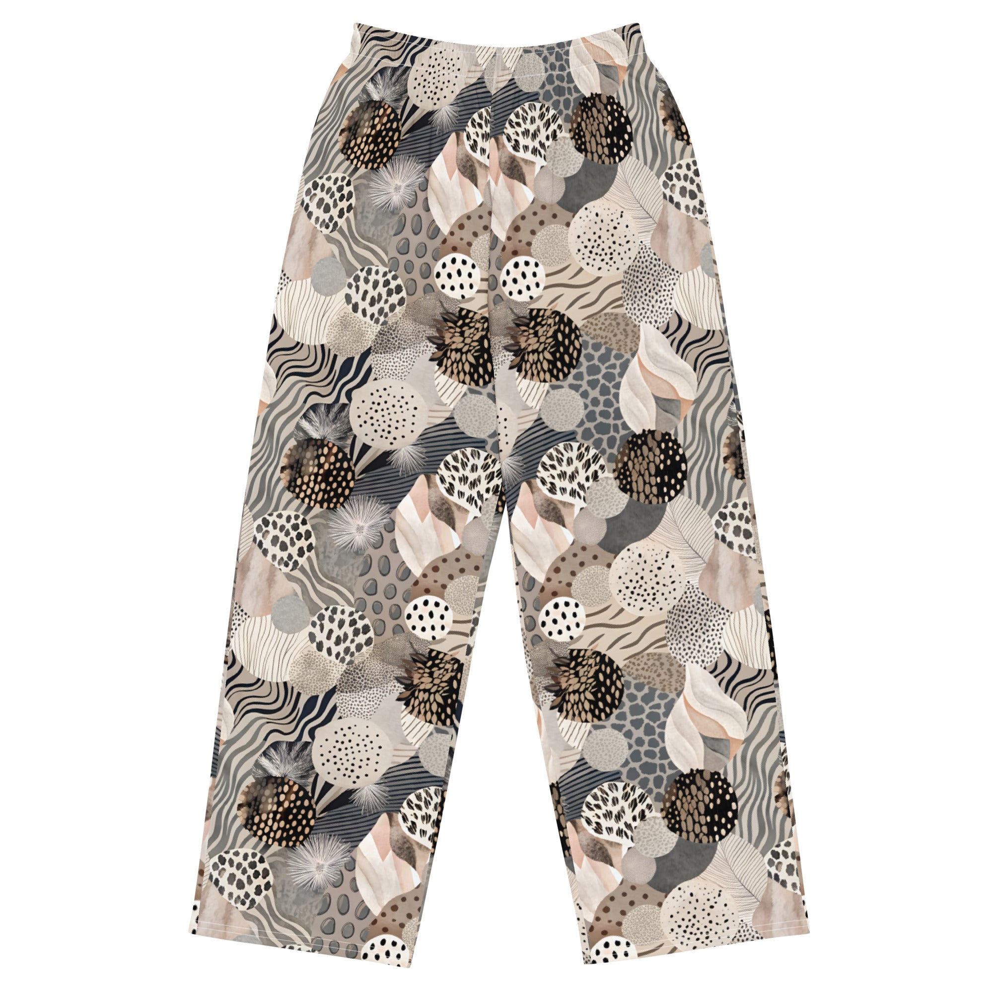 unisex wide-leg pants- Artsy Animal Print Design VII