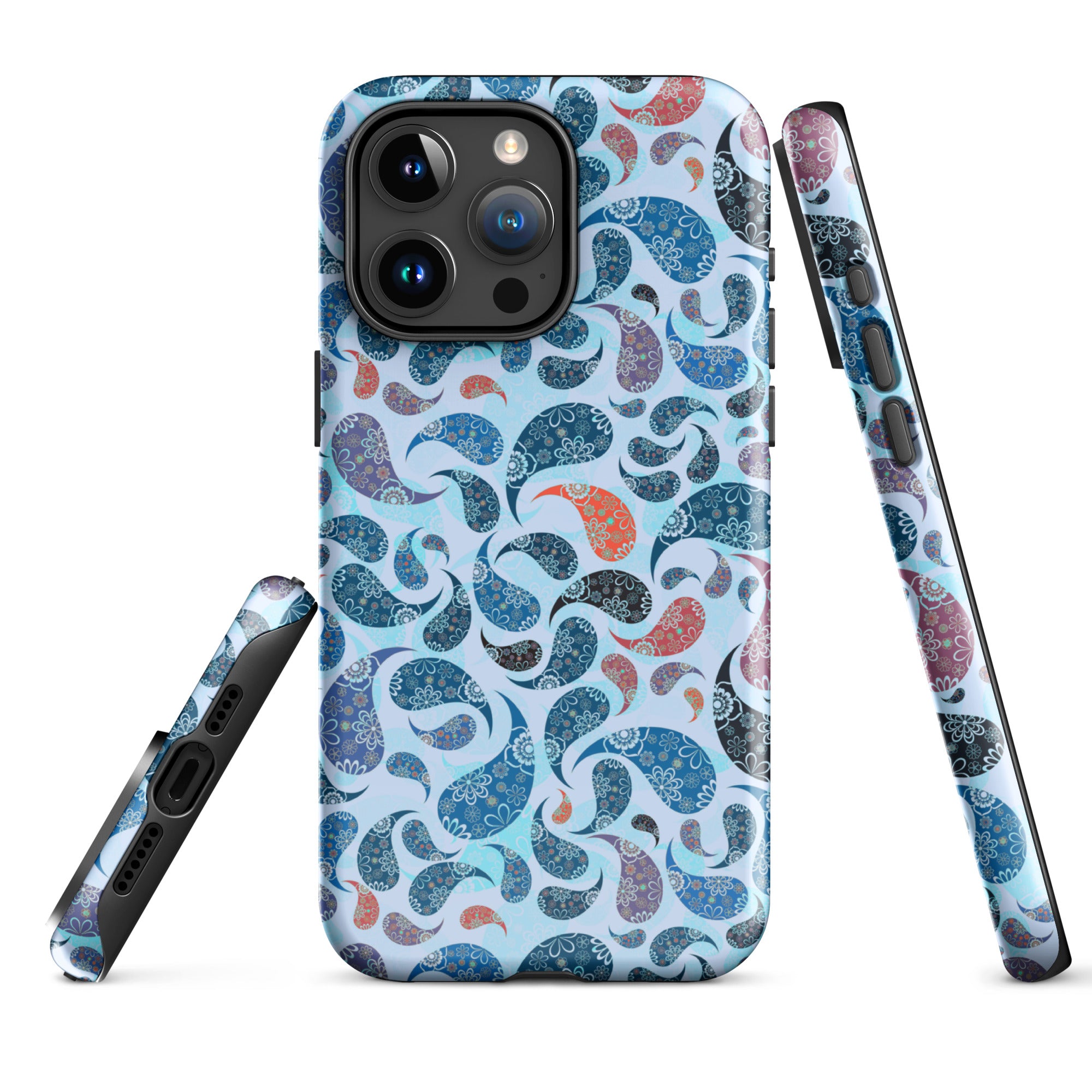 Tough Case for iPhone®- Paisley Blue