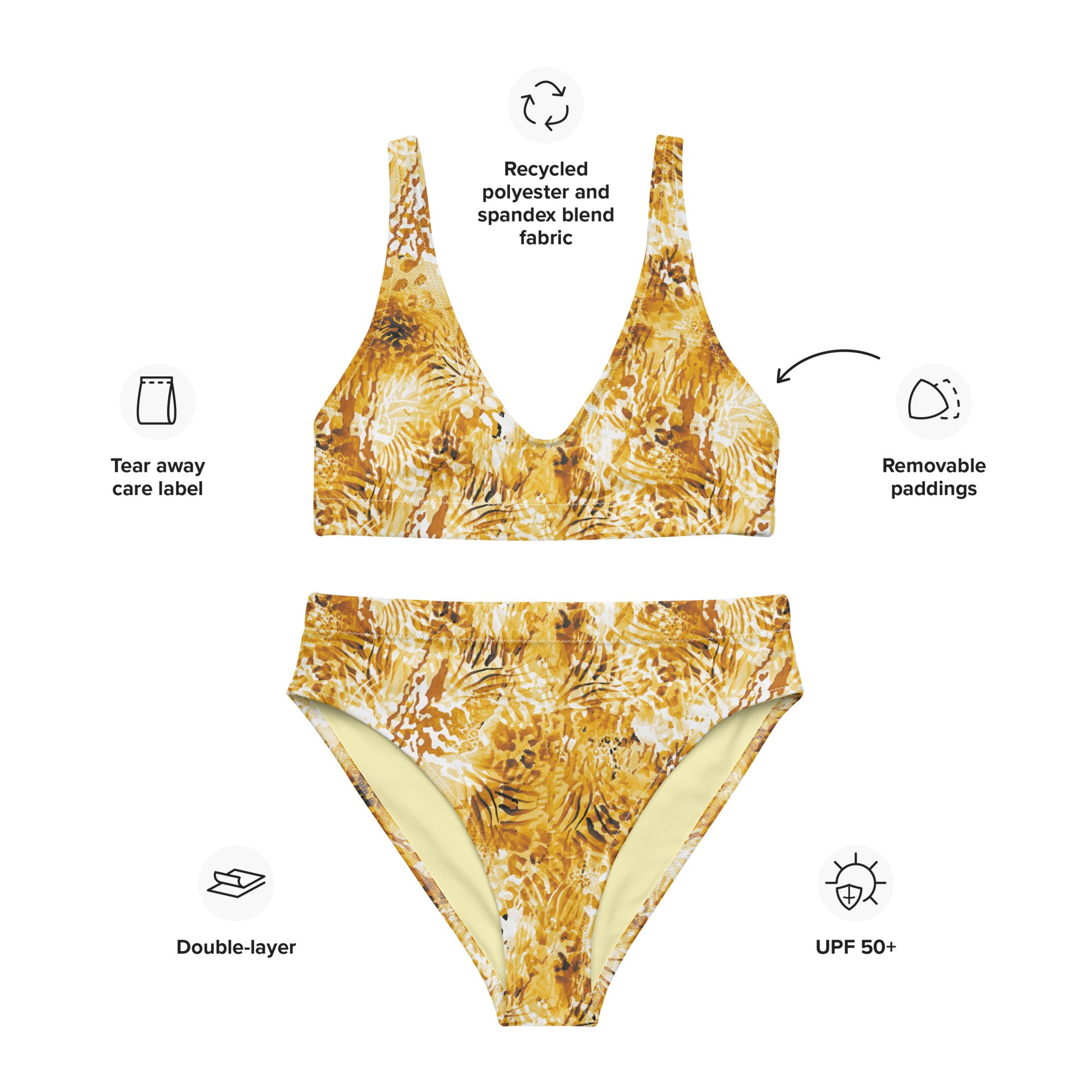 Recycled high-waisted bikini- Wilderness Design III