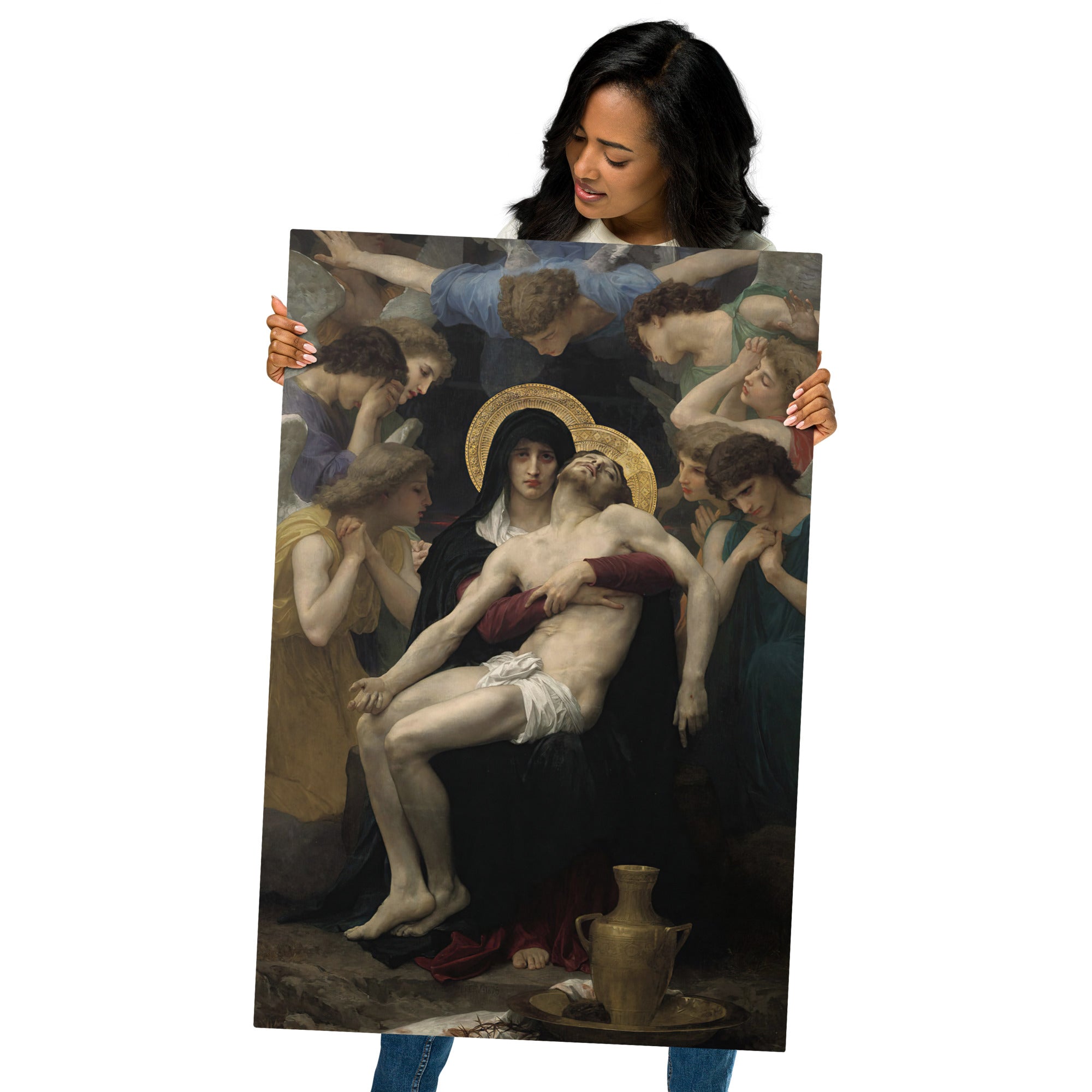 Metal prints-William Bouguereau-French 1825-1905-Pieta 1876