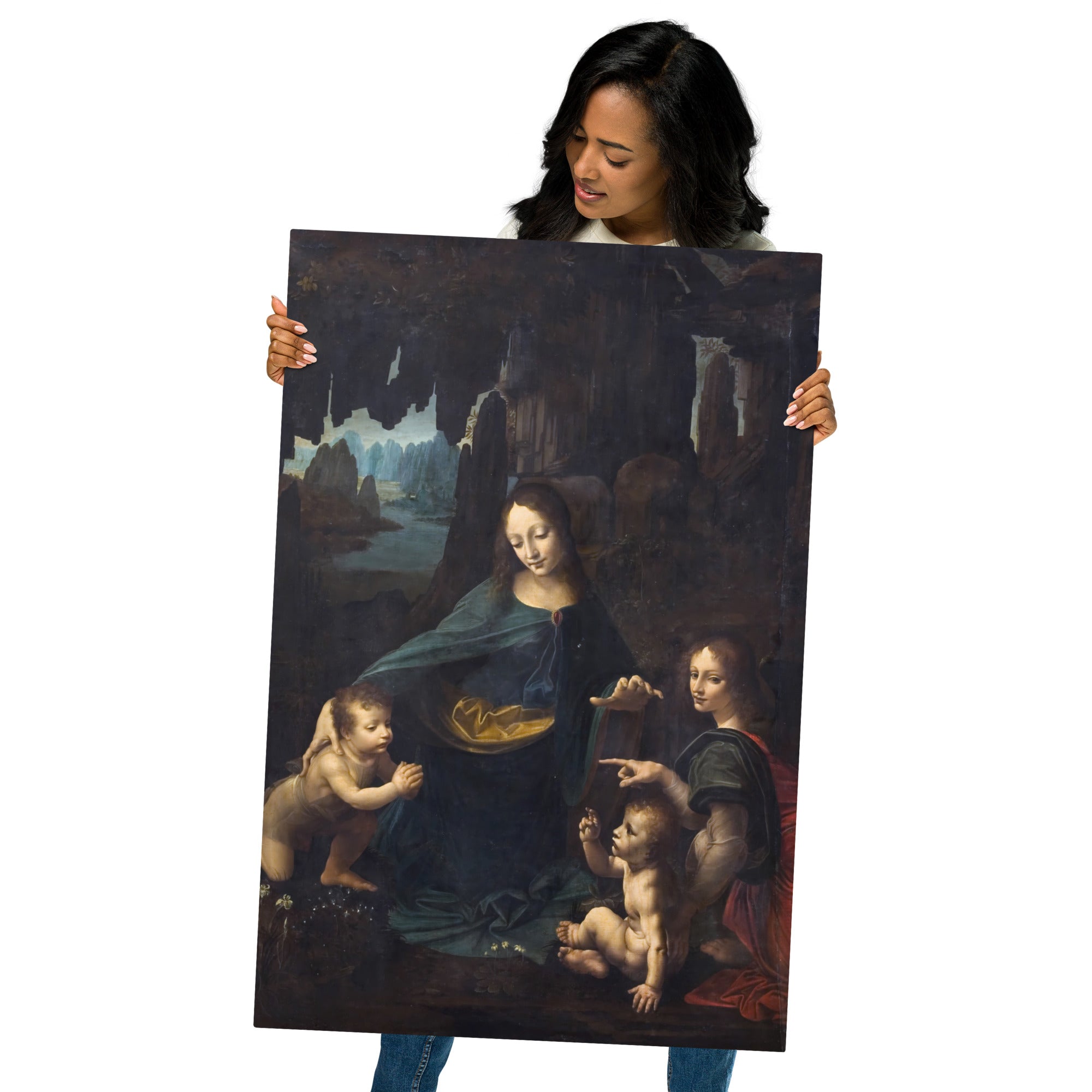 Metal prints-Leonardo da Vinci-Italian 1452-1519-The Virgin of the Rocks 1601-1700