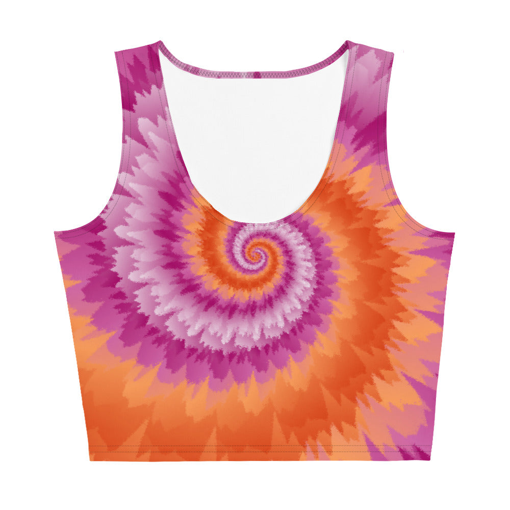 Crop Top-Tie Dye Spiral - Lesbian
