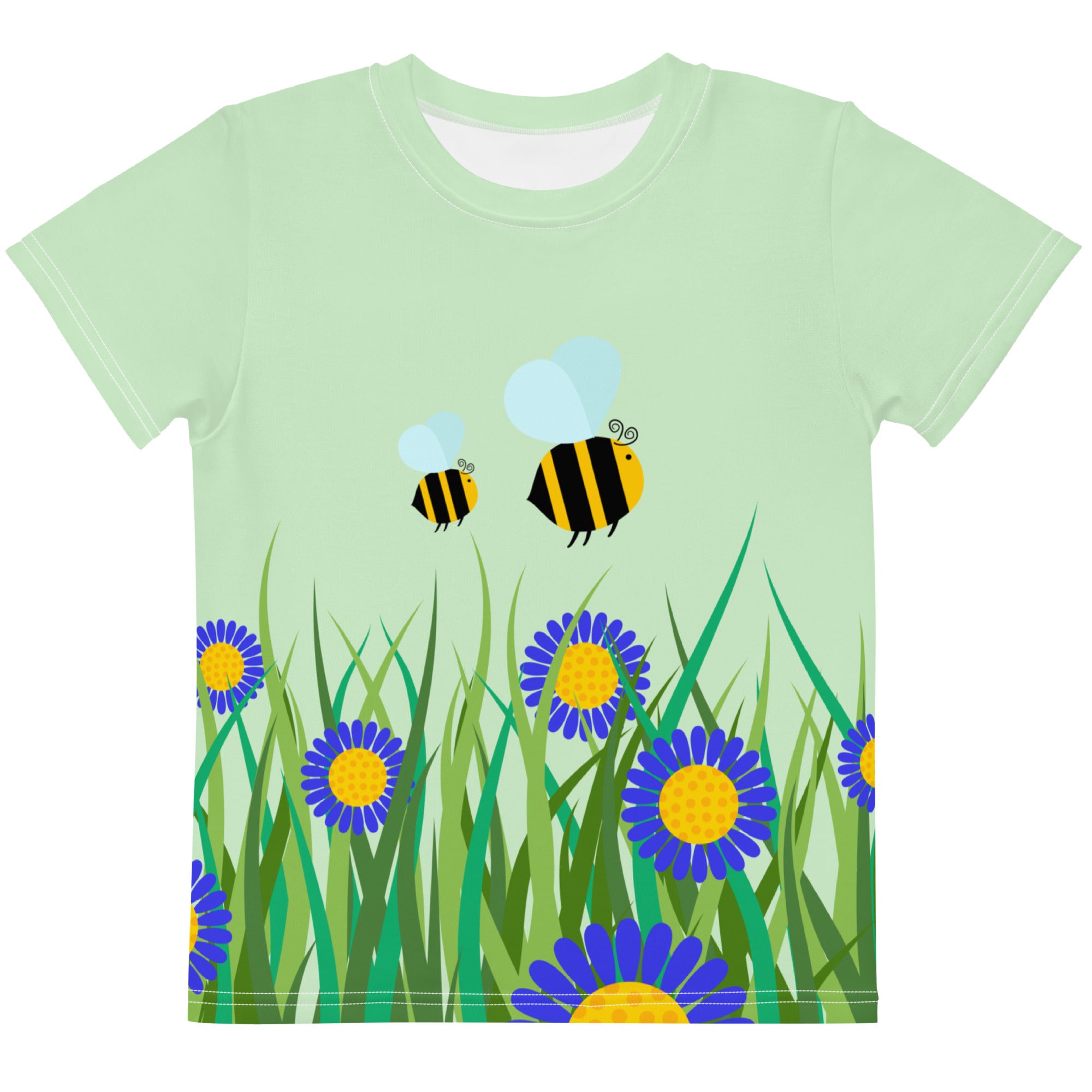 Kids crew neck t-shirt-Beetiful Flower Garden II Tara