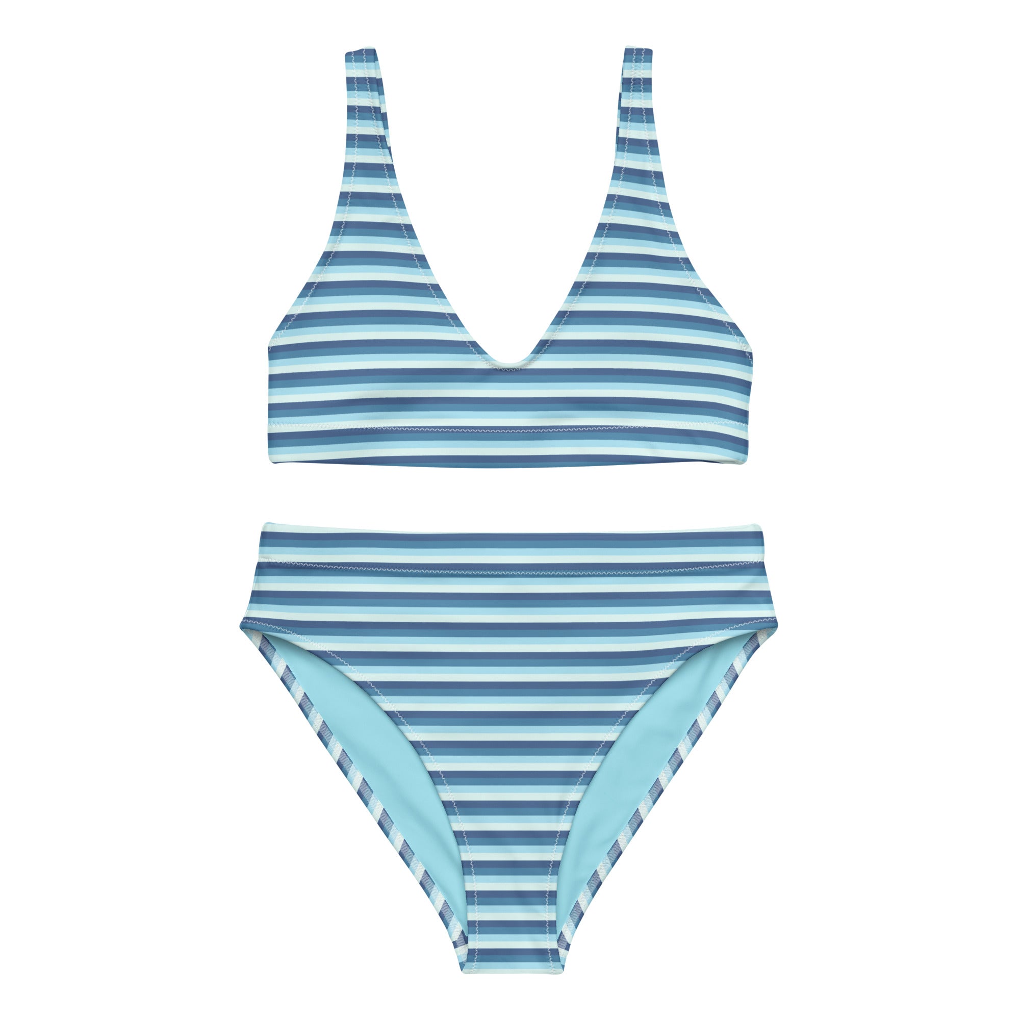 Recycled High-Waisted Colorful Striped Bikini XIII
