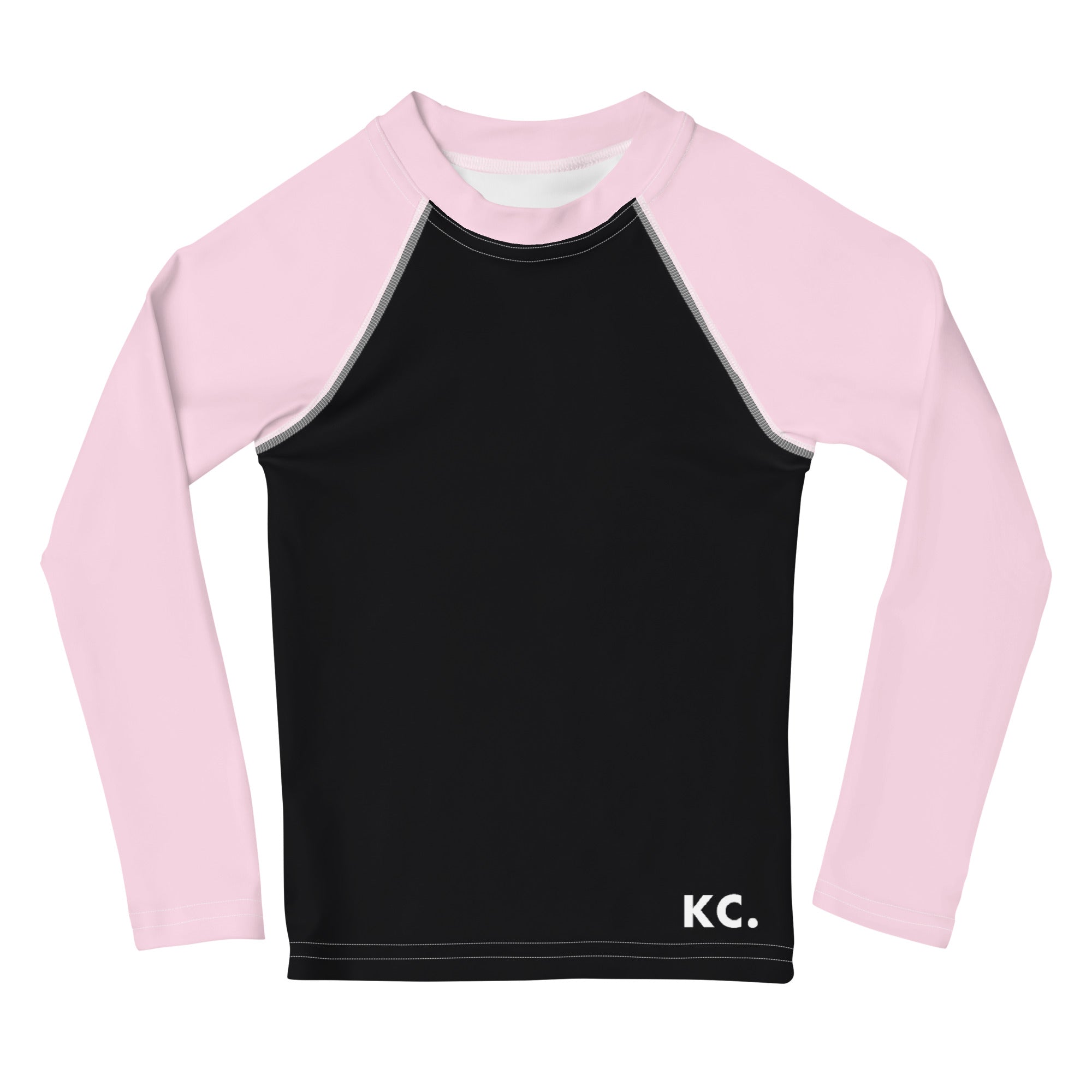 Kids Rash Guard- Pink And Black