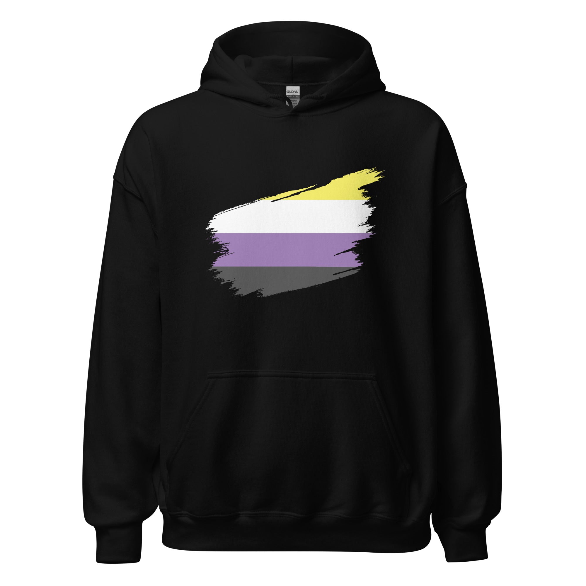 Unisex Hoodie-Non Binary Grunge Flag