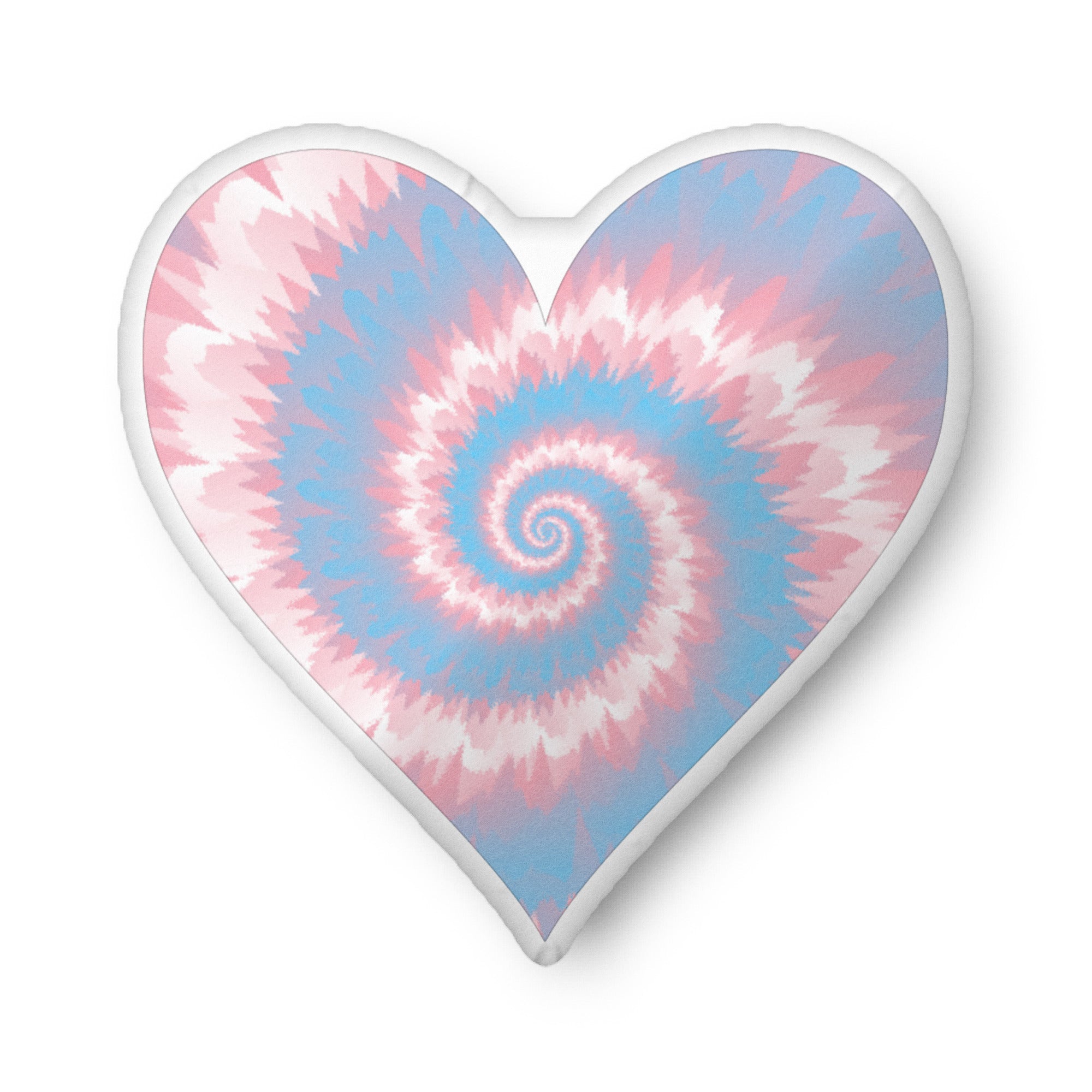 Custom-shaped pillow-Tie Dye Transgender Heart