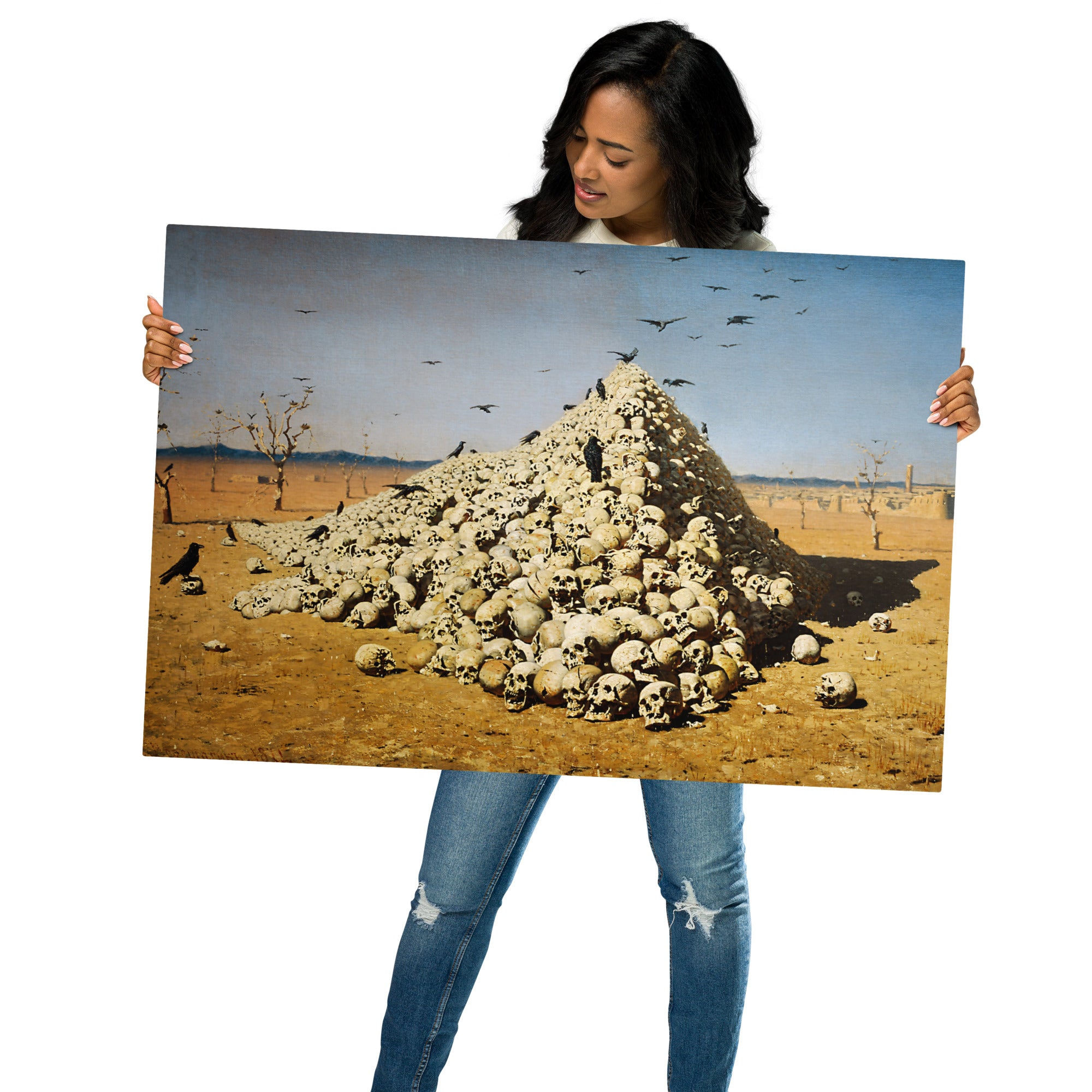 Metal prints-Vasily Vereshchagin-Russian 1842-1904-The Apotheosis of War 1871