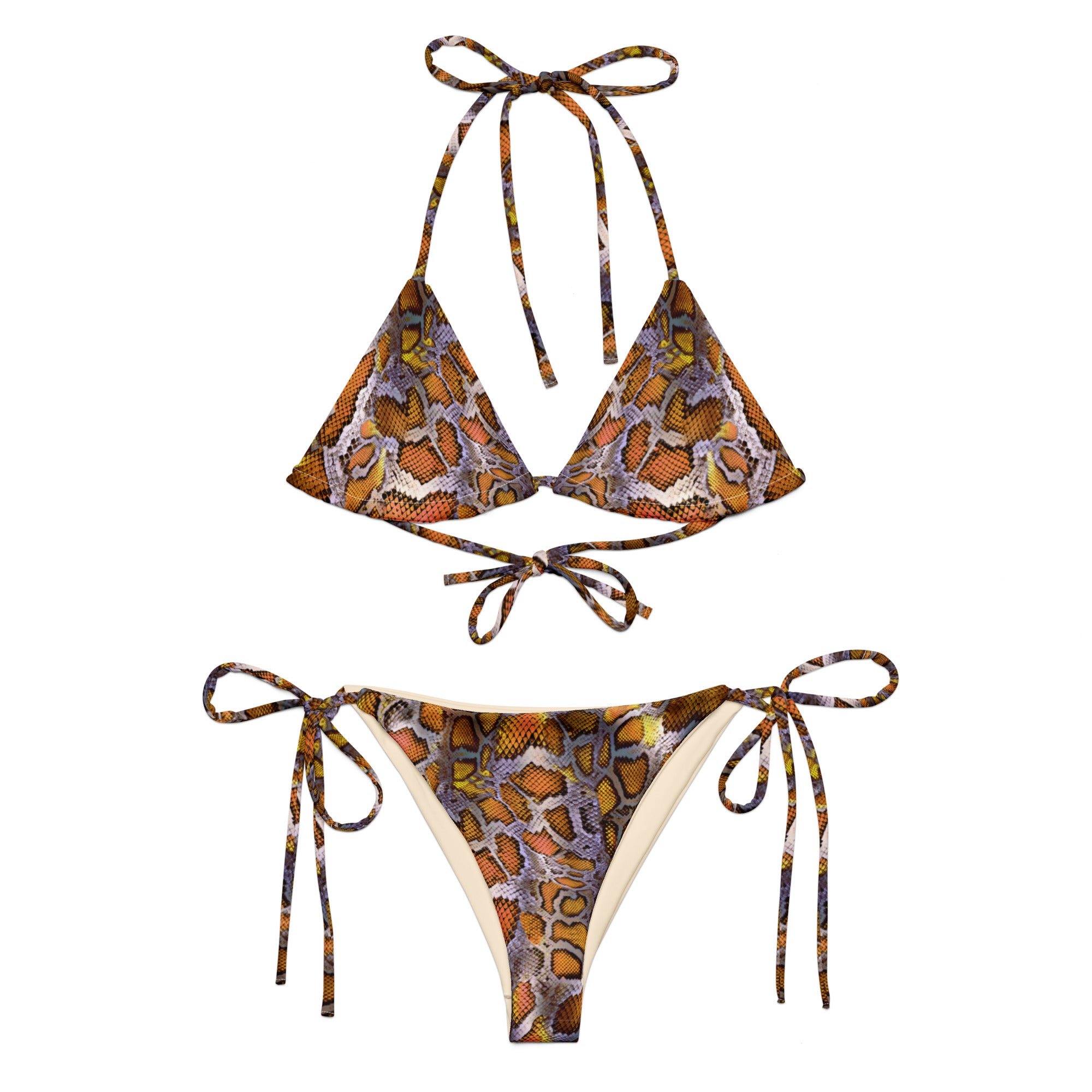 Recycled string bikini-Snake Skin II