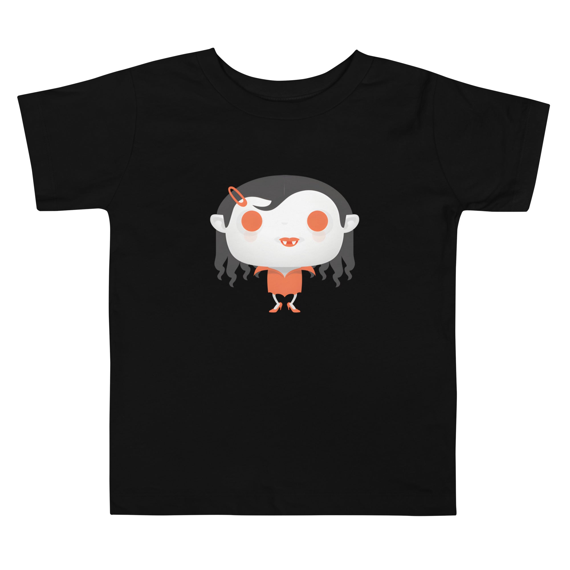 Toddler Short Sleeve Tee-Spooky Halloween Monster-Vampire Girl