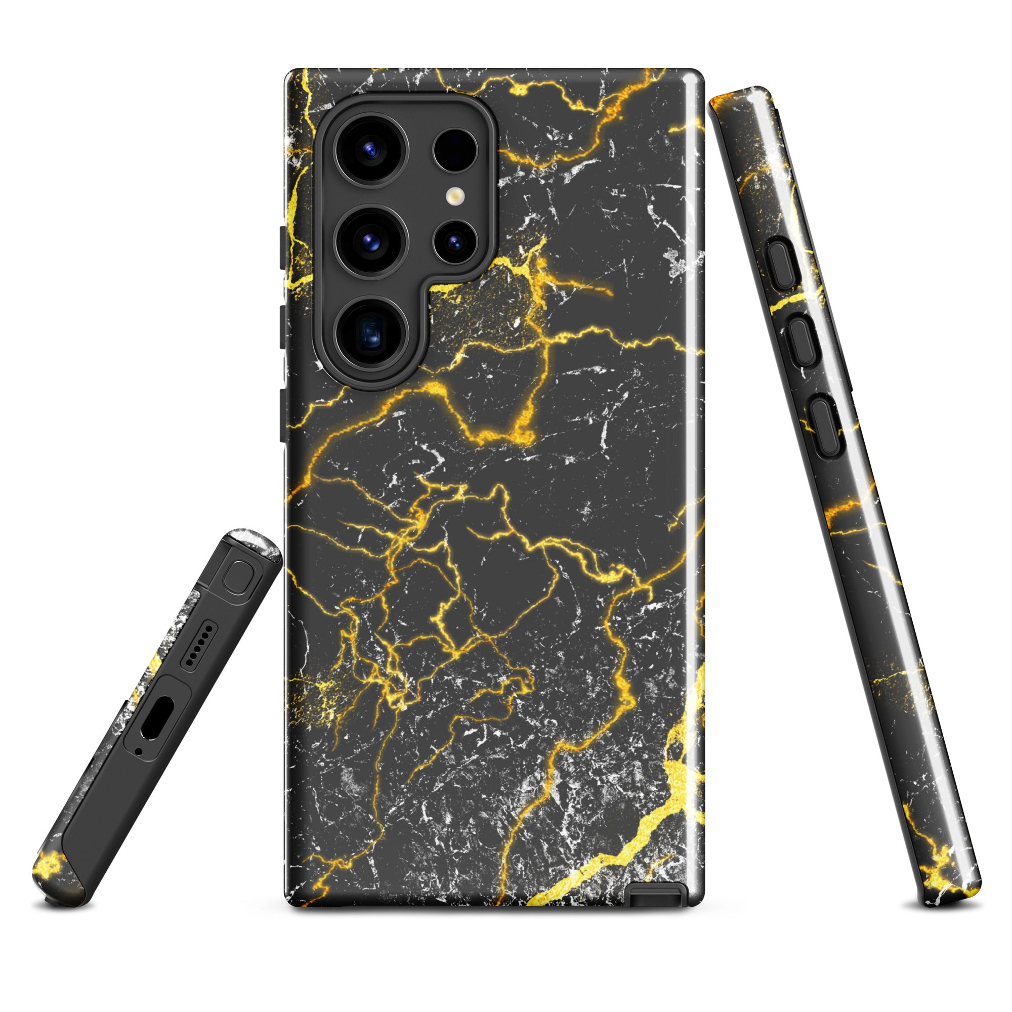 Tough case for Samsung®- Marble Black and Gold