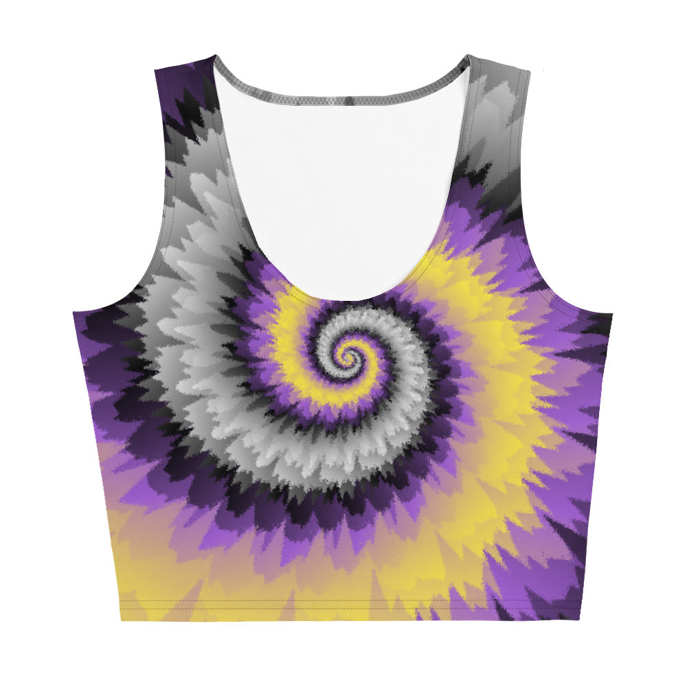 Crop Top-Tie Dye Spiral - Nonbinary