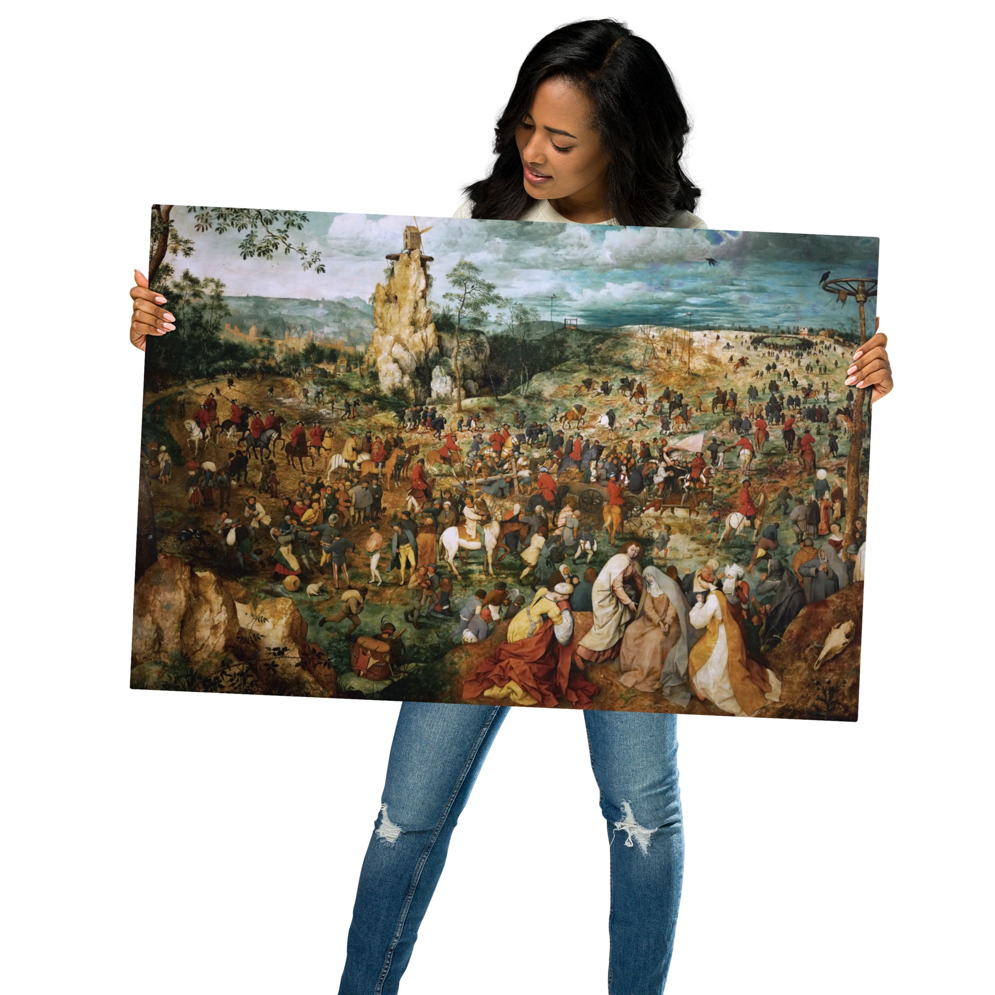 Metal prints-Pieter Bruegel The Elder-Flemish 1525 - 1569-The Procession To Calvary 1564