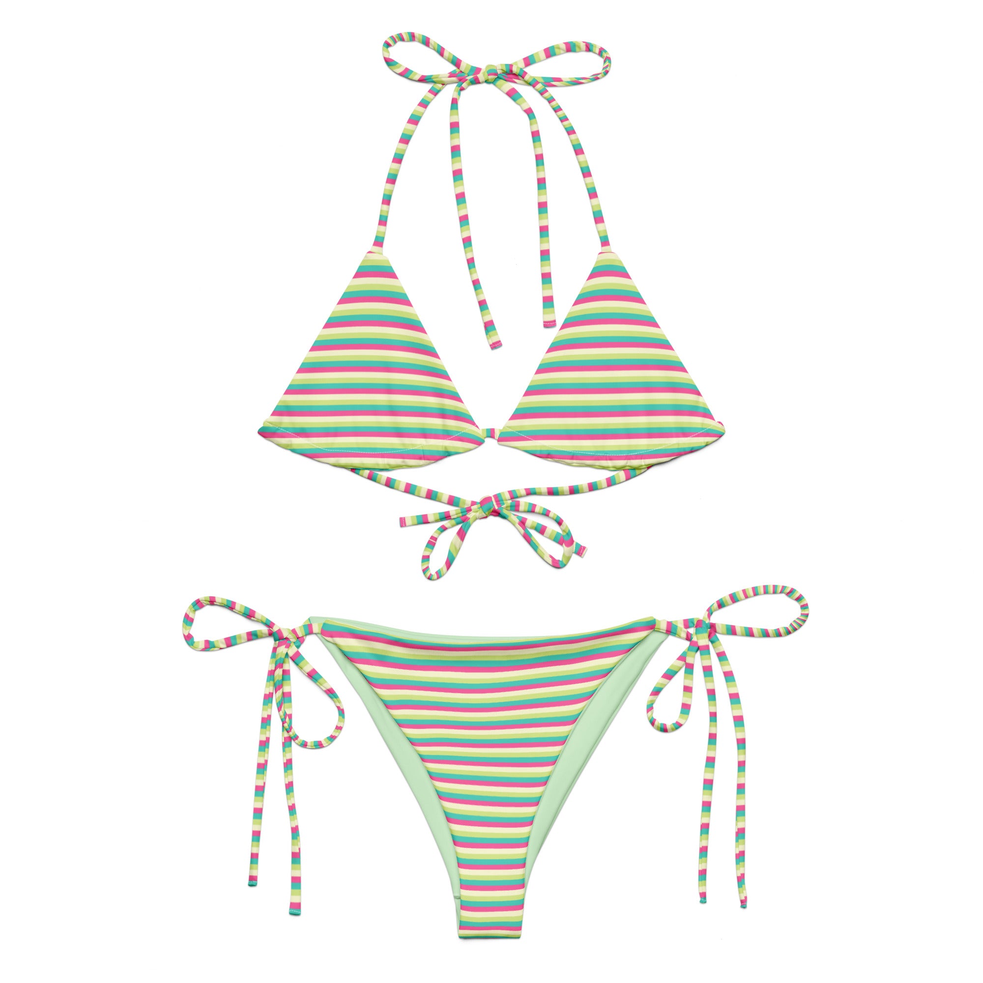 Recycled Colorful Striped String Bikini III