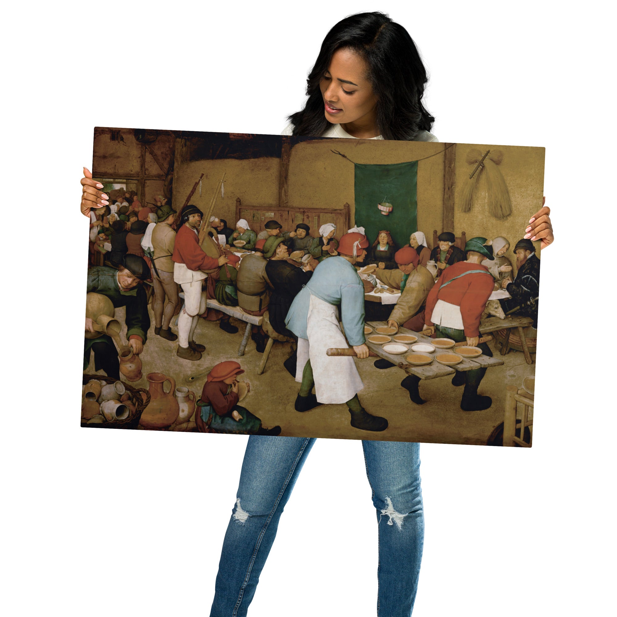Metal prints-Pieter Bruegel The Elder-Flemish 1525 - 1569-Peasant Wedding 1616