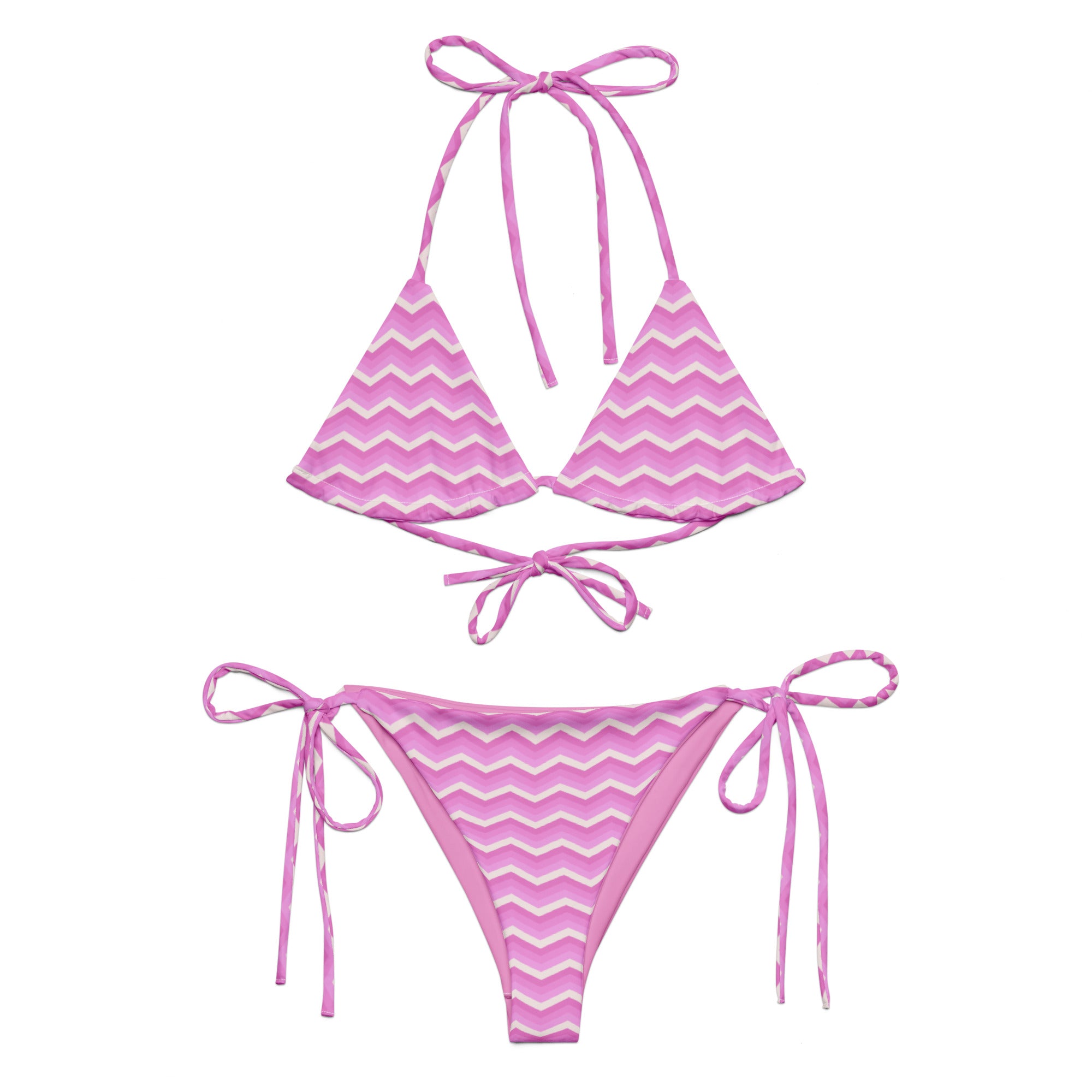 Recycled string bikini-Zig Zag Stripes I