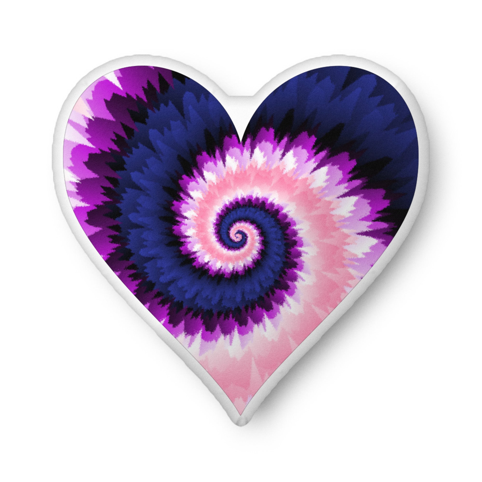 Custom-shaped pillow-Tie Dye Genderfluid Heart
