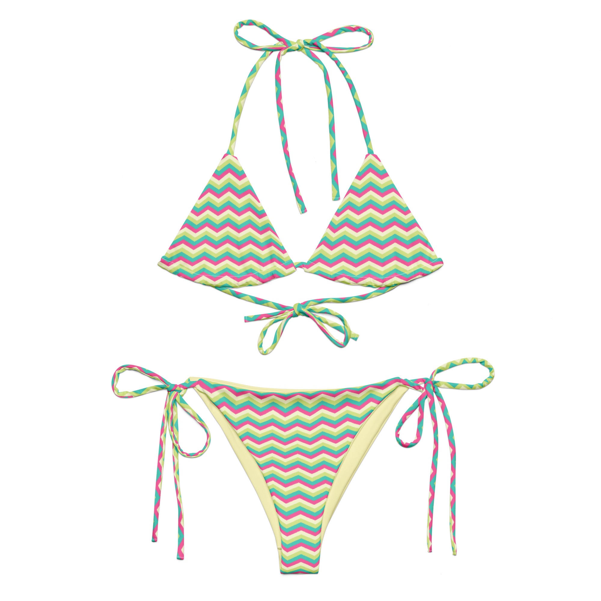 Recycled string bikini-Zig Zag Stripes V