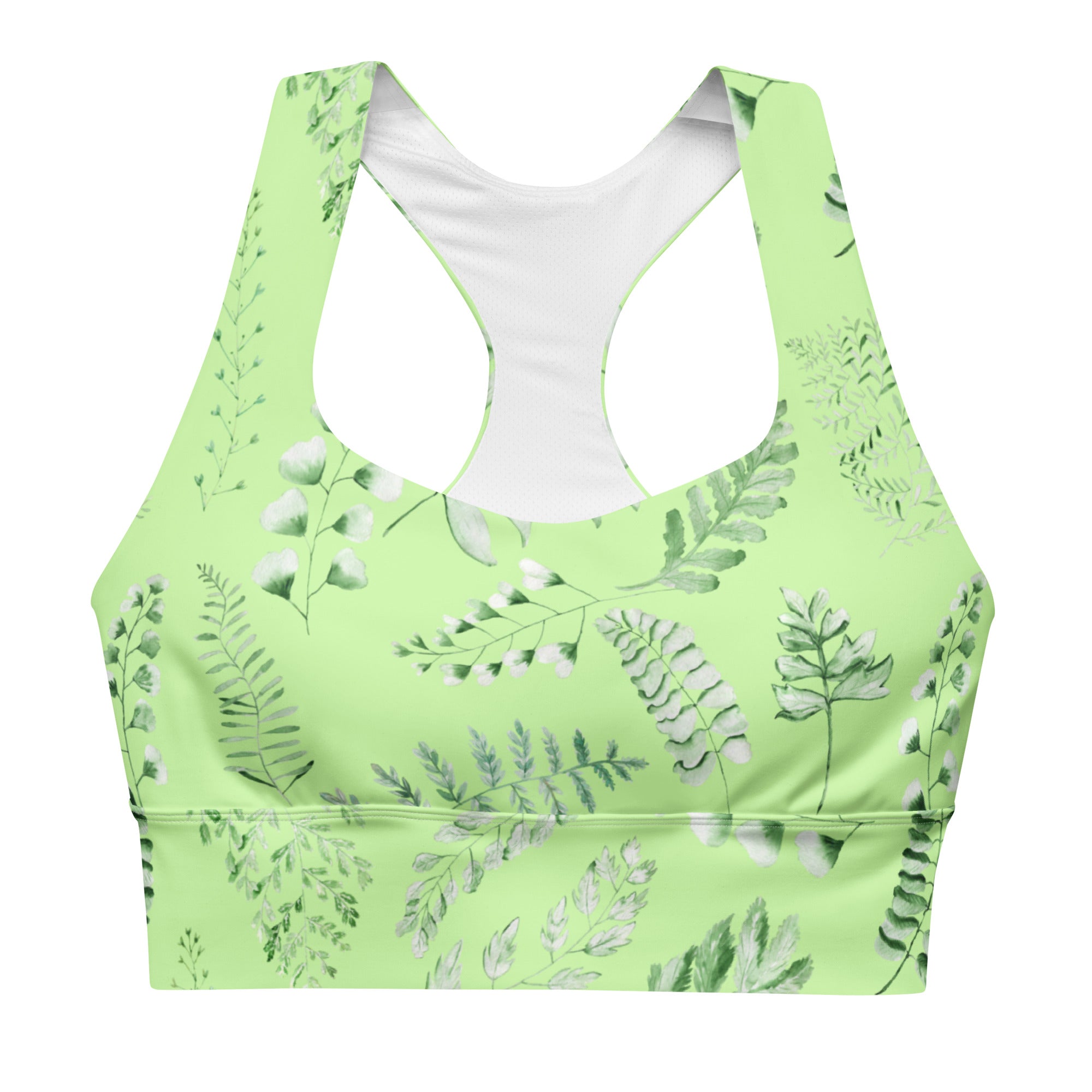 Longline sports bra- Green Fern