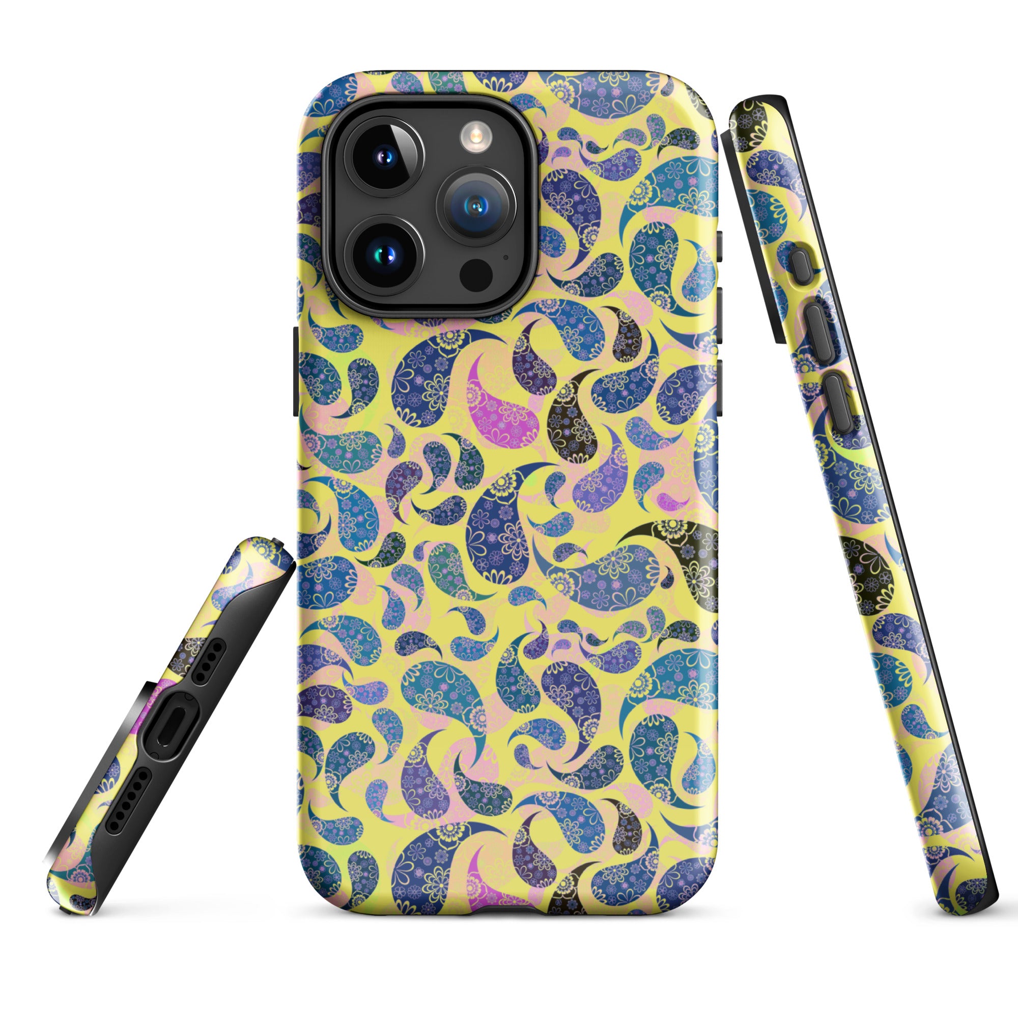 Tough Case for iPhone®- Paisley Dark Yellow
