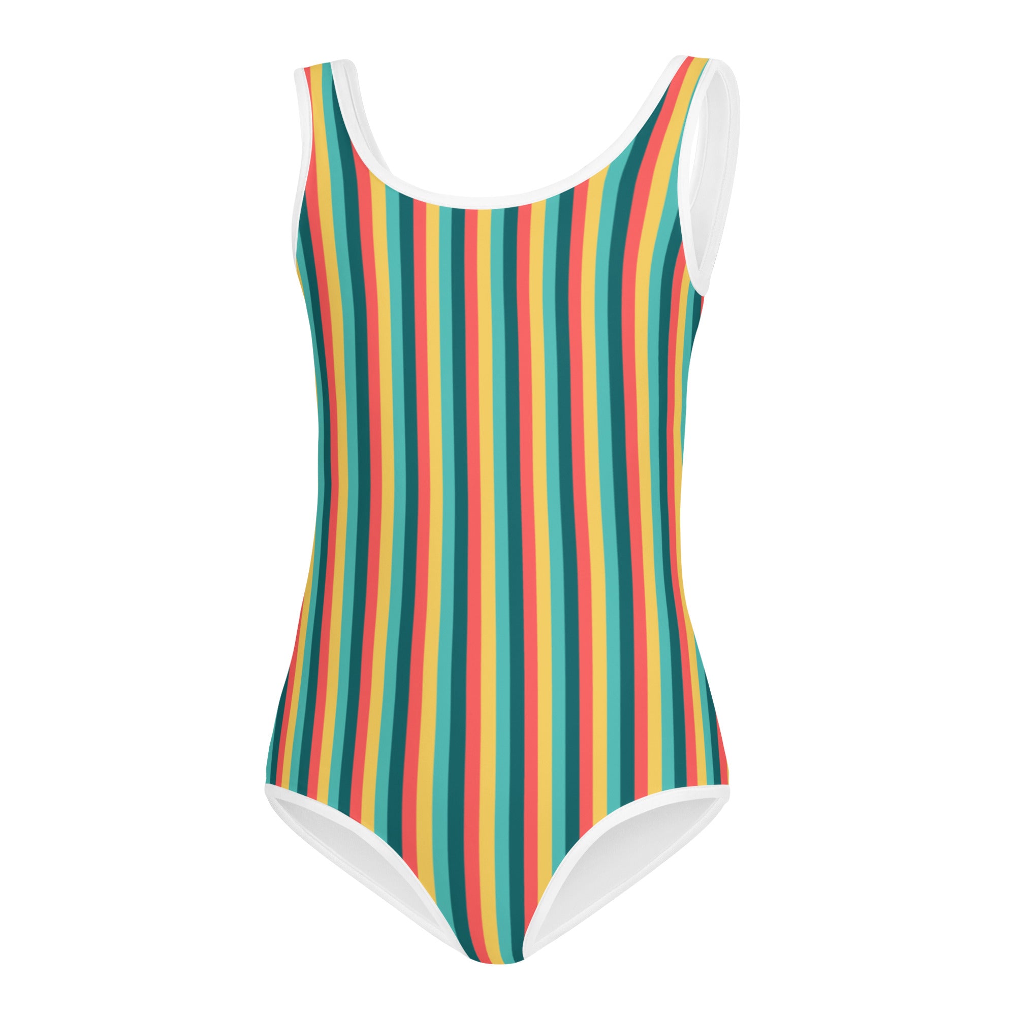 Colorful Striped Kids Swimsuit X