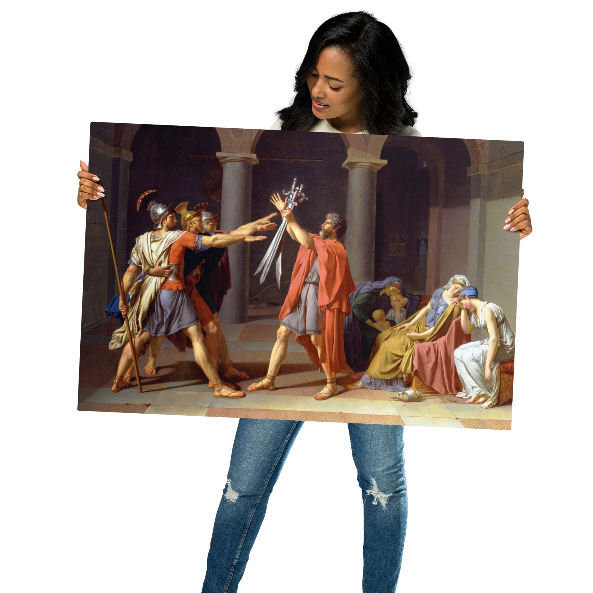 Metal prints-Jacques Louis David-French 1748-1825-Oath Of The Horatii