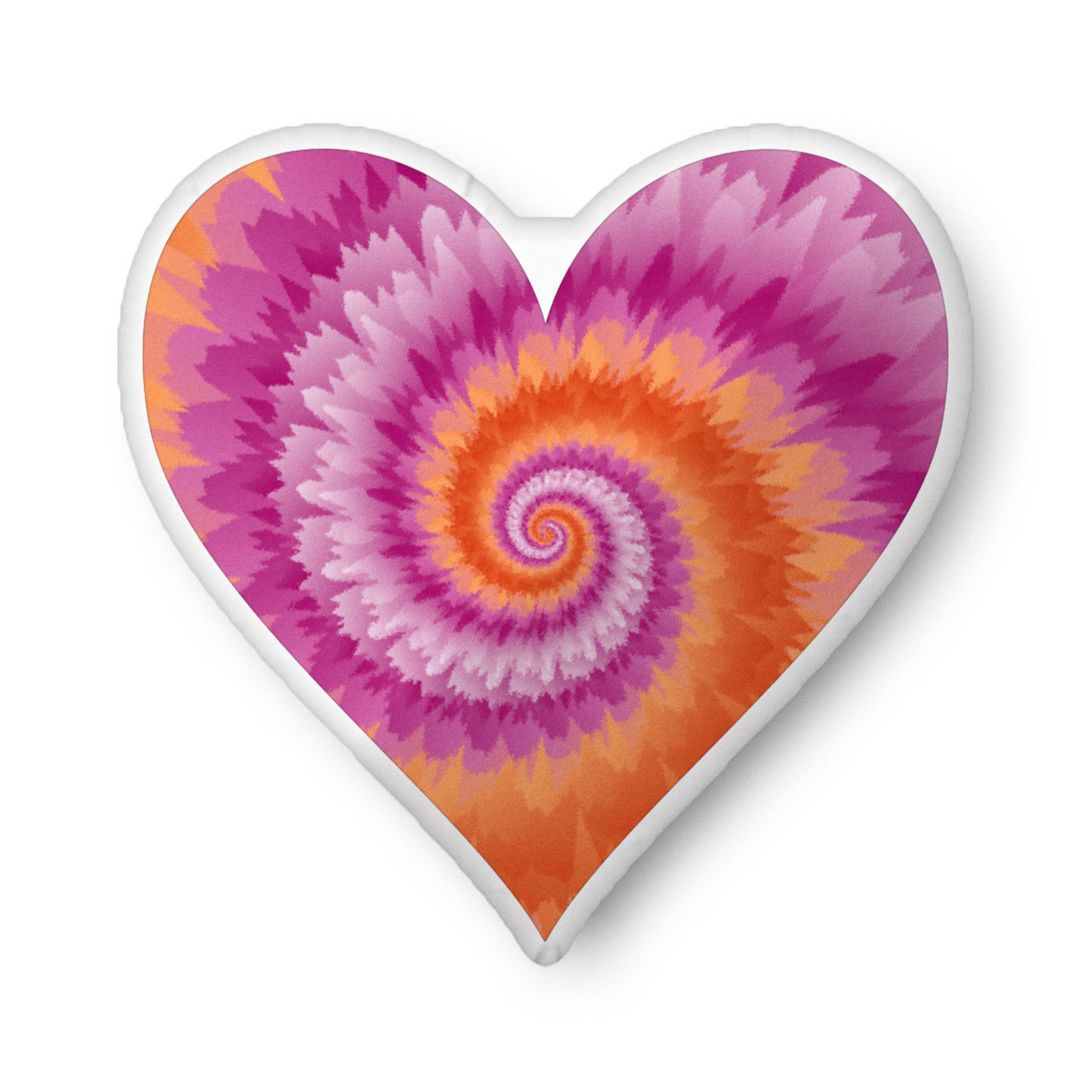 Custom-shaped pillow-Tie Dye Lesbian Heart