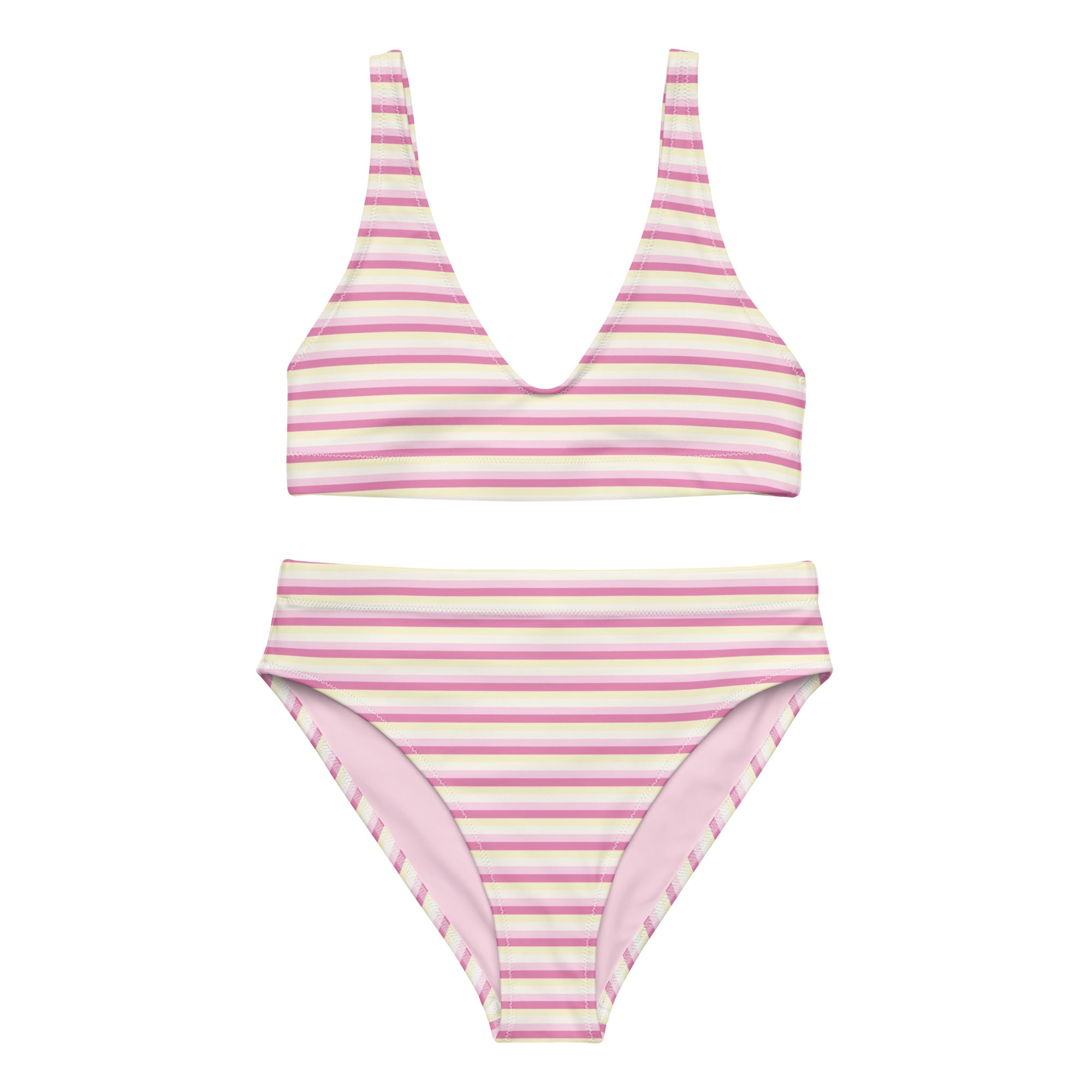Recycled High-Waisted Colorful Striped Bikini II