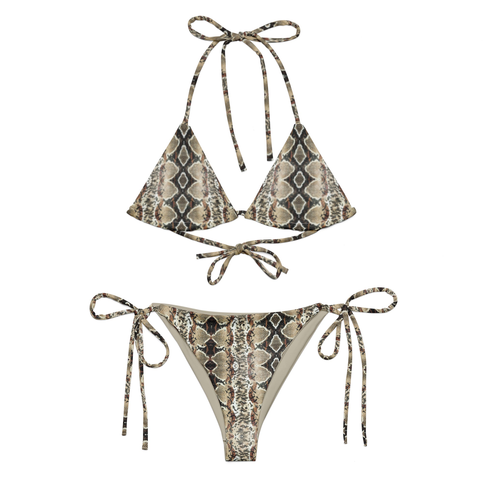 Recycled string bikini-Snake Skin V