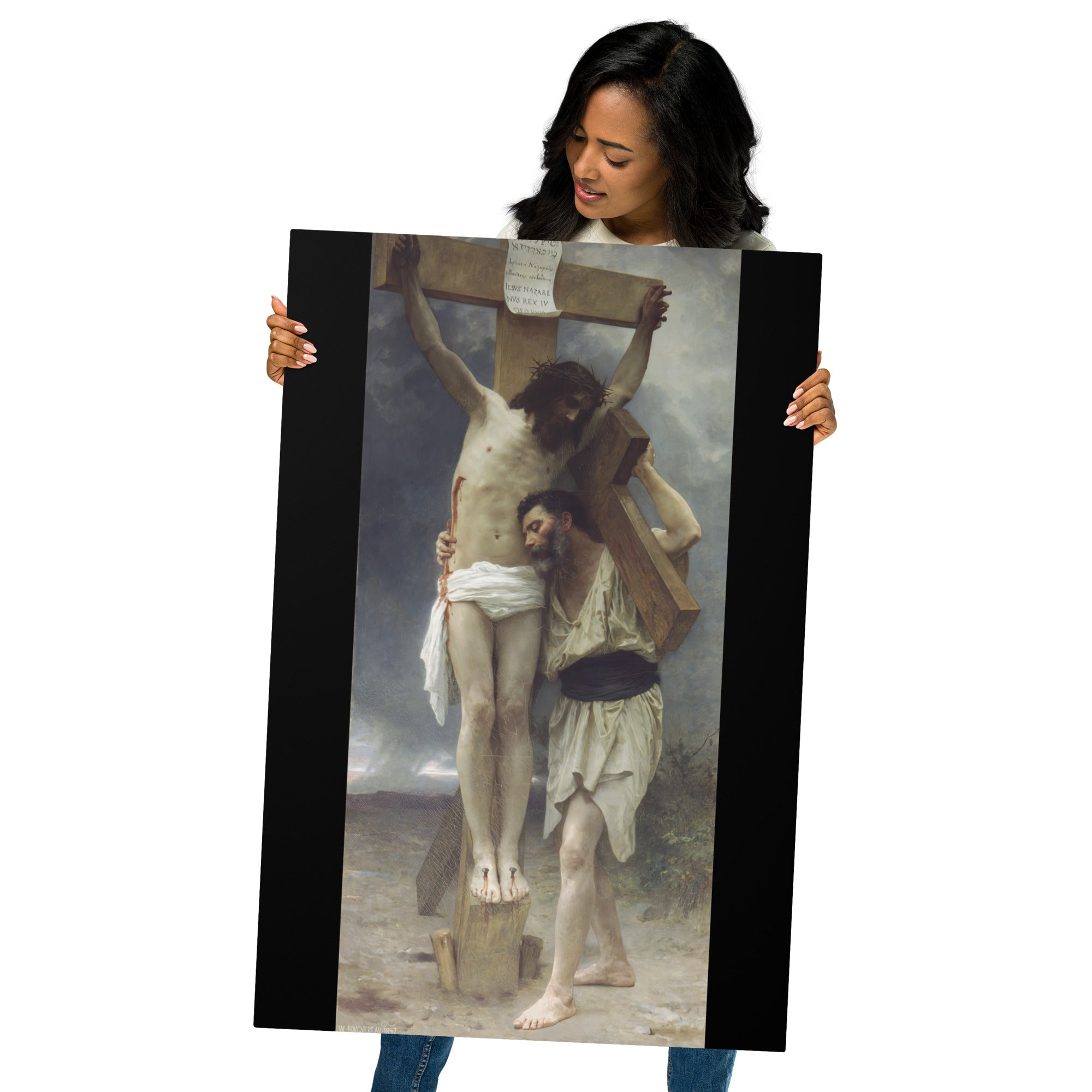 Metal prints-William Bouguereau-French 1825-1905-Compassion 1897