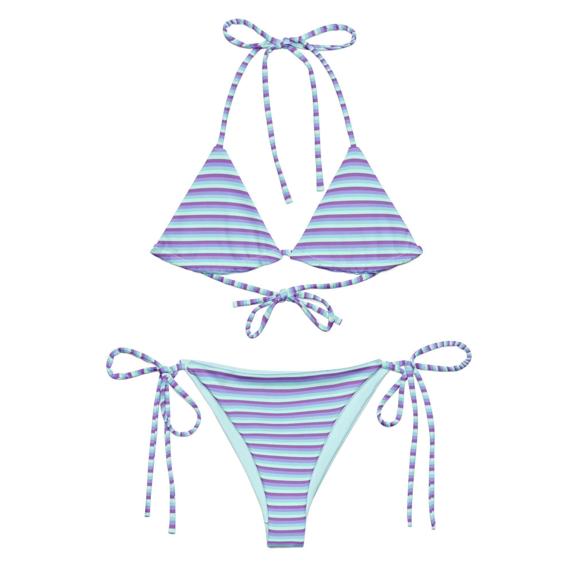 Recycled Colorful Striped String Bikini IX