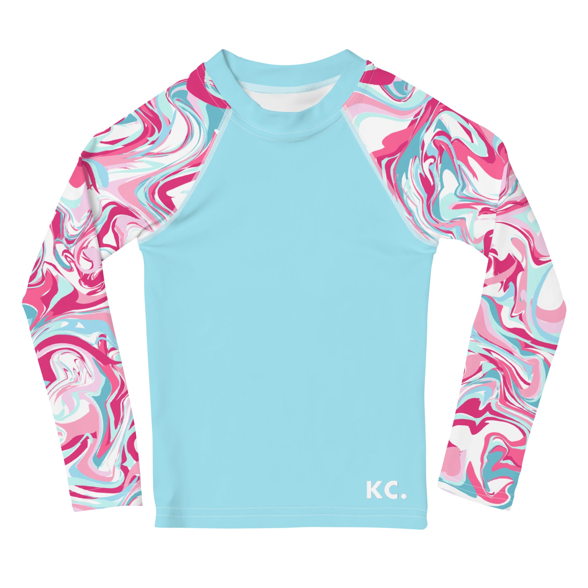 Kids Rash Guard- Pink Marble